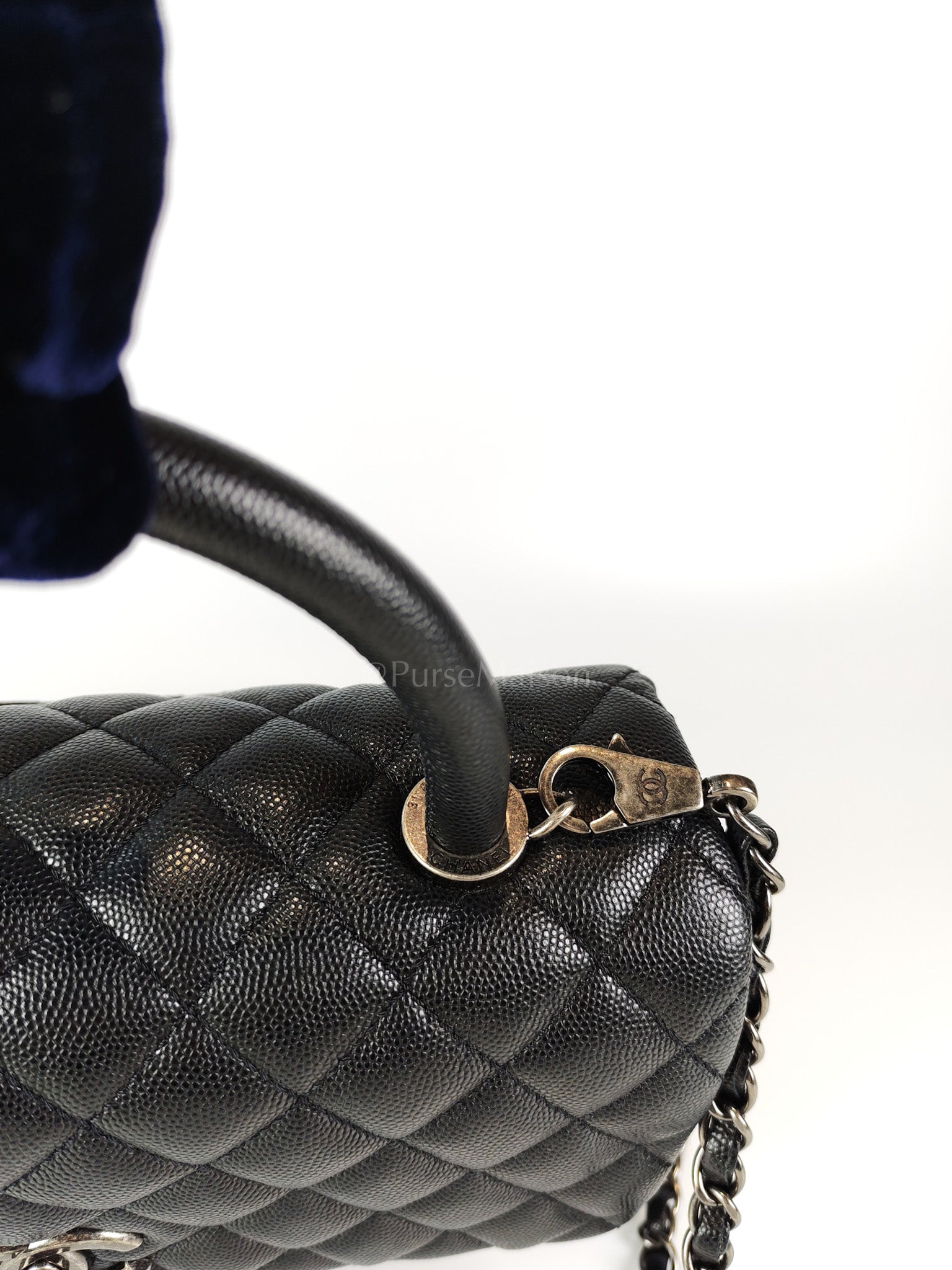 Coco Handle Medium in Black Quilted Caviar & Ruthenium Hardware Series 23 | Purse Maison Luxury Bags Shop