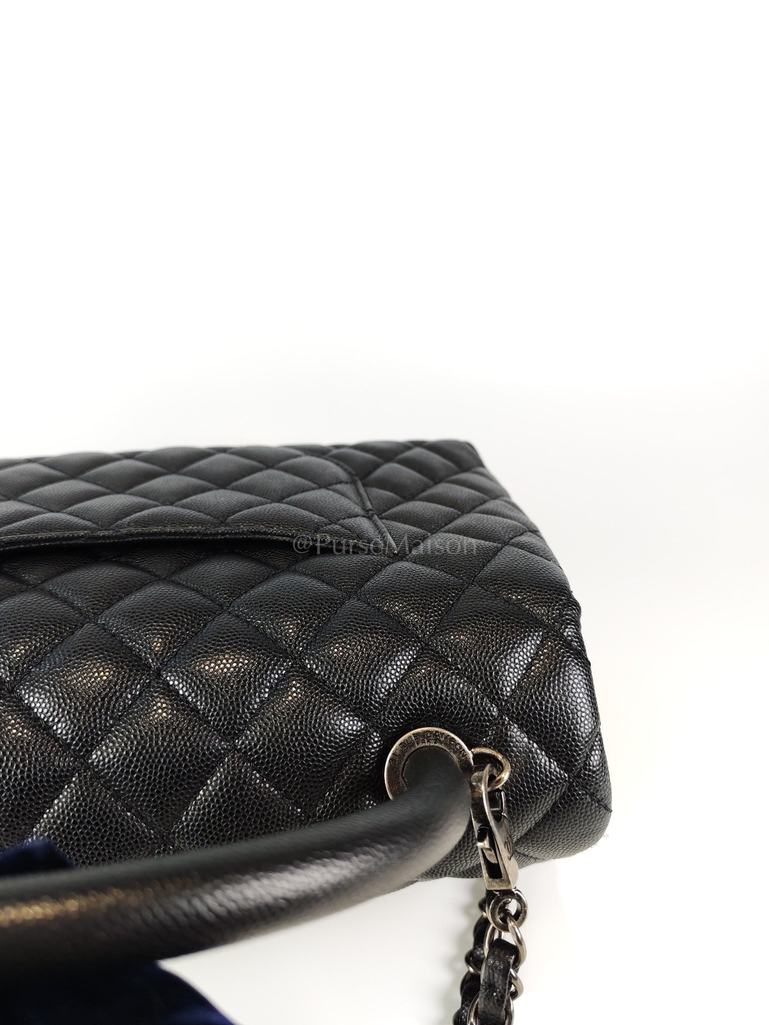 Coco Handle Medium in Black Quilted Caviar & Ruthenium Hardware Series 23 | Purse Maison Luxury Bags Shop