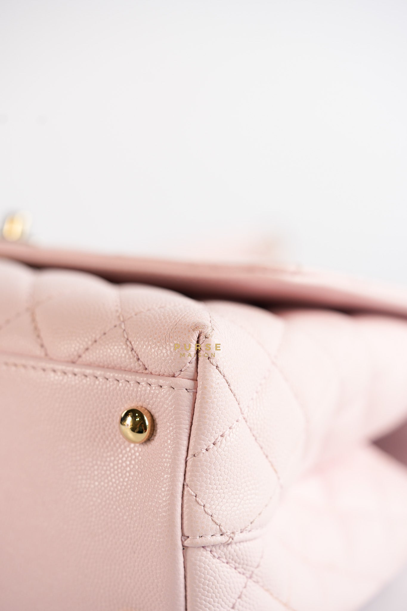 Coco Handle Medium Pink Caviar Leather (Microchip) | Purse Maison Luxury Bags Shop