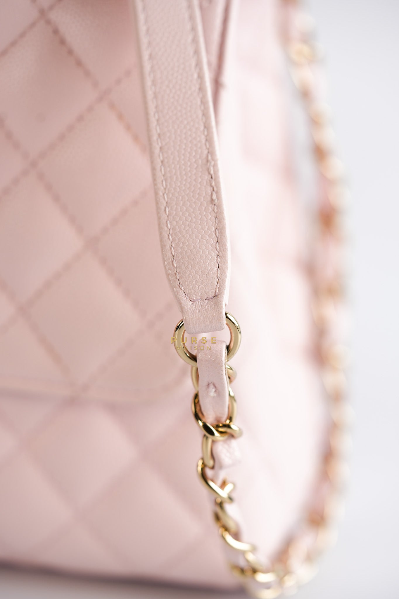 Coco Handle Medium Pink Caviar Leather (Microchip) | Purse Maison Luxury Bags Shop