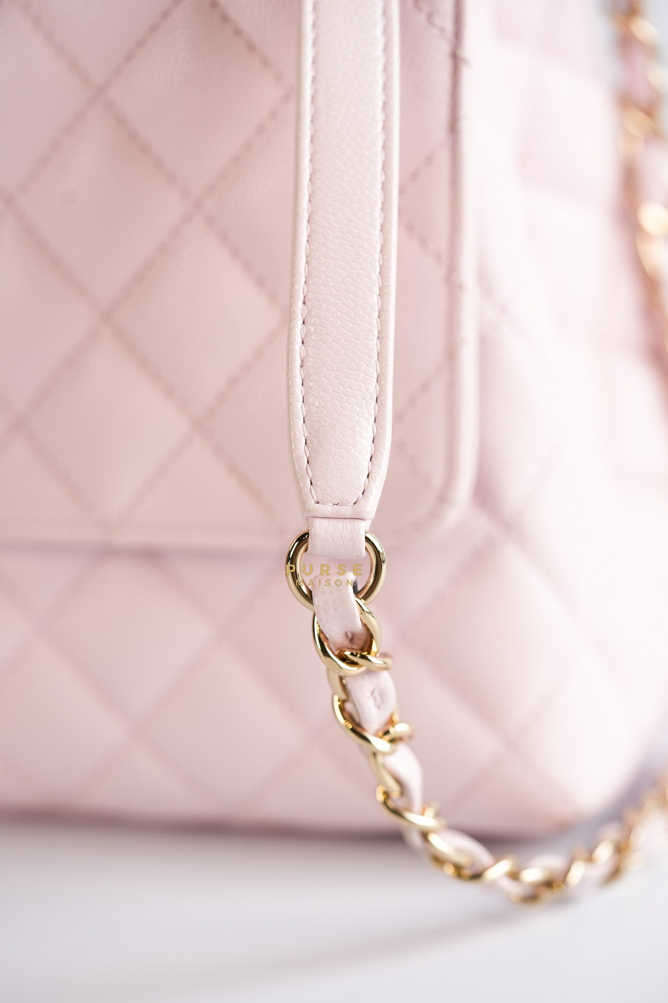 Coco Handle Medium Pink Caviar Leather (Microchip) | Purse Maison Luxury Bags Shop