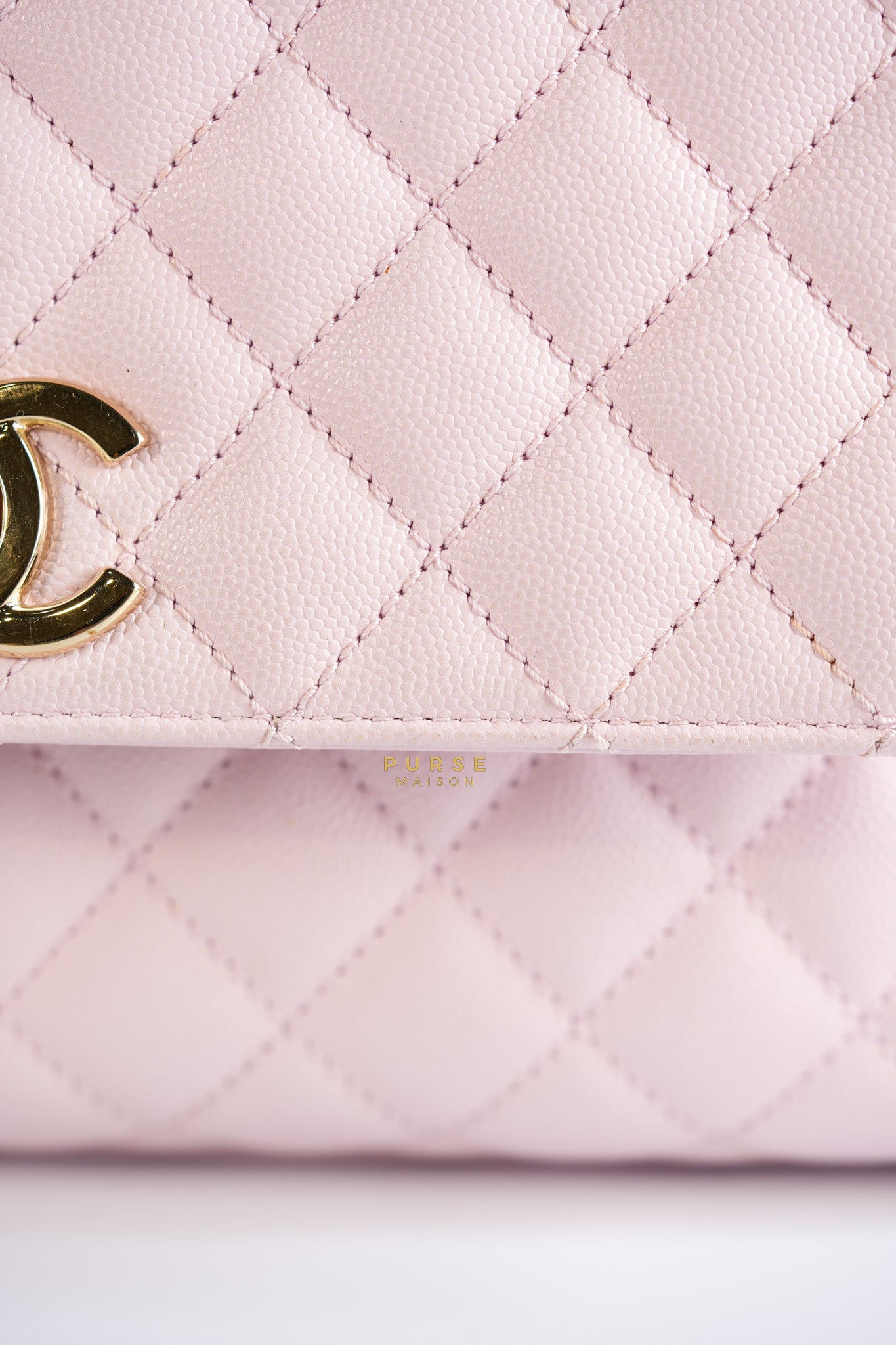 Coco Handle Medium Pink Caviar Leather (Microchip) | Purse Maison Luxury Bags Shop