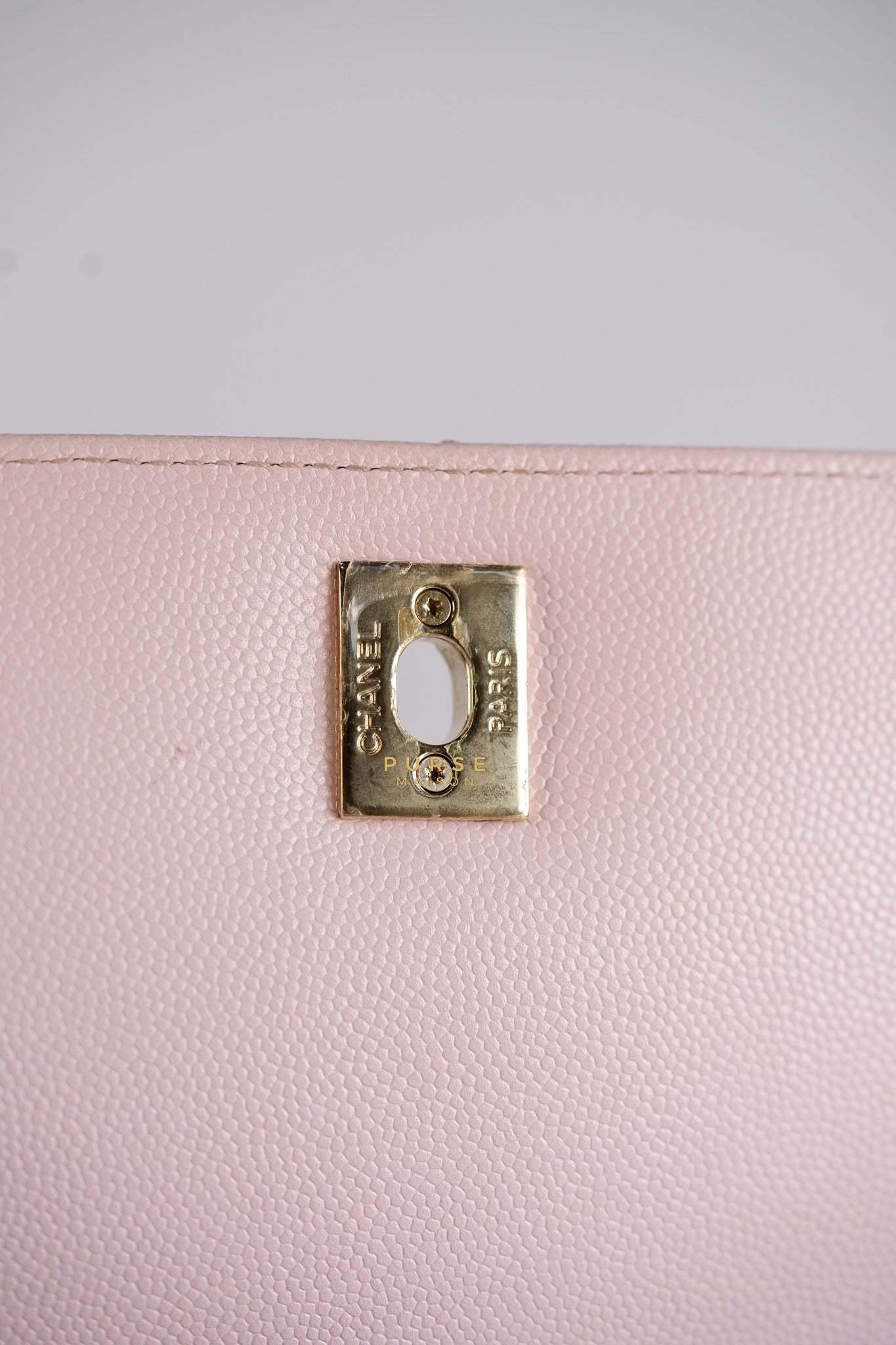 Coco Handle Medium Pink Caviar Leather (Microchip) | Purse Maison Luxury Bags Shop