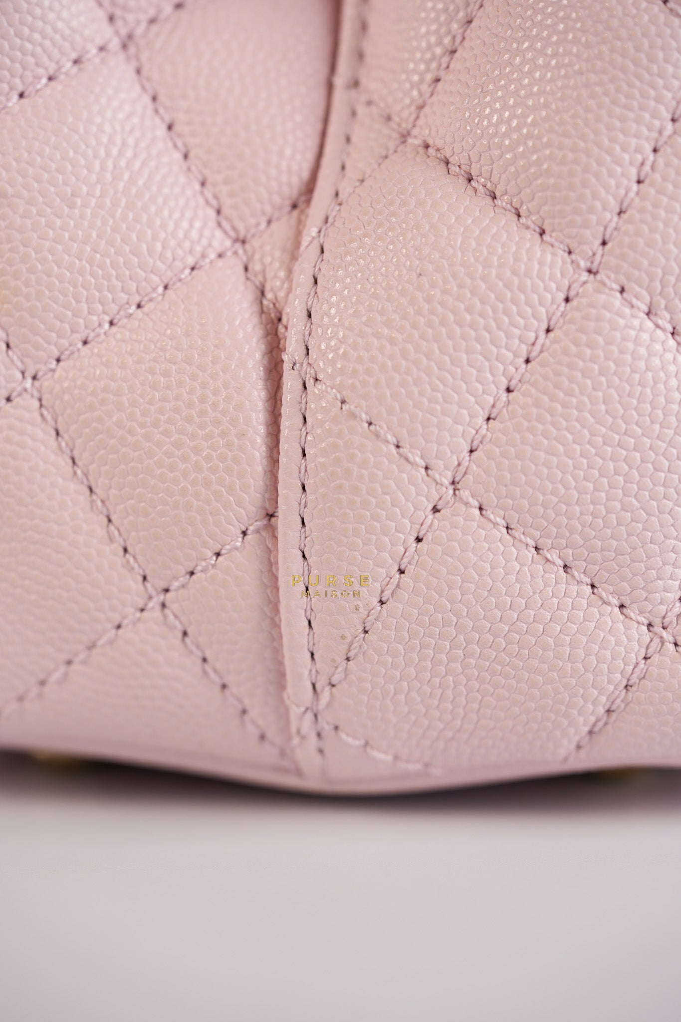 Coco Handle Medium Pink Caviar Leather (Microchip) | Purse Maison Luxury Bags Shop