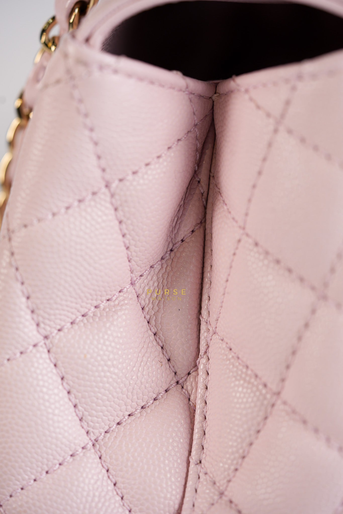 Coco Handle Medium Pink Caviar Leather (Microchip) | Purse Maison Luxury Bags Shop