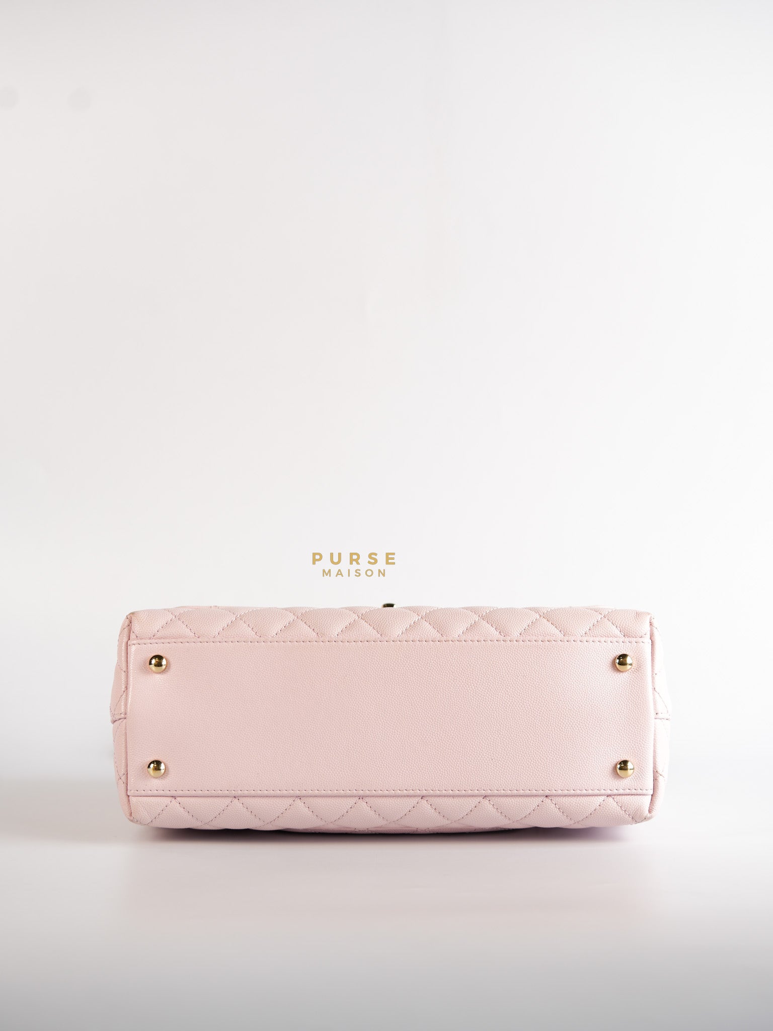 Coco Handle Medium Pink Caviar Leather (Microchip) | Purse Maison Luxury Bags Shop