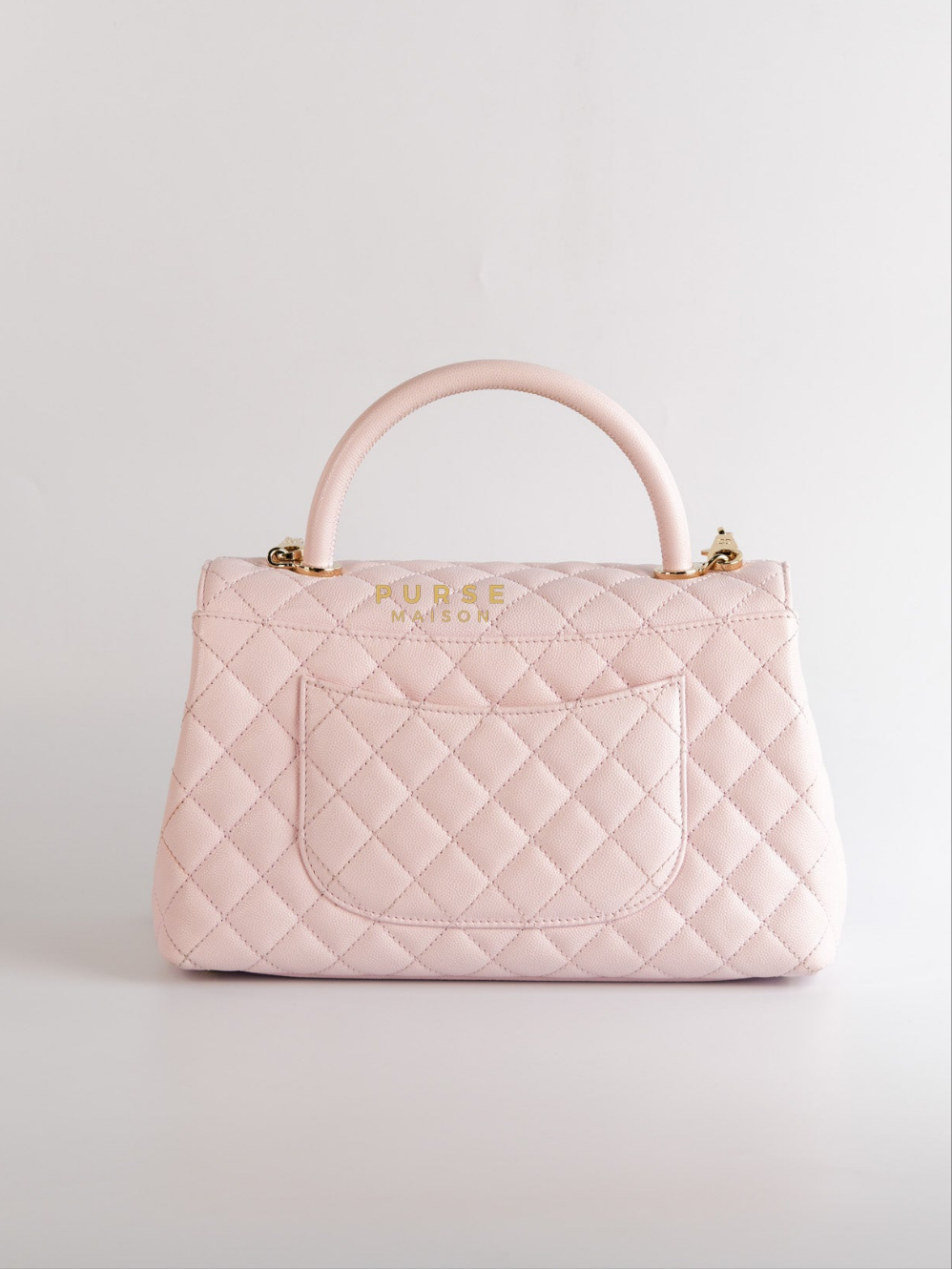 Coco Handle Medium Pink Caviar Leather (Microchip) | Purse Maison Luxury Bags Shop