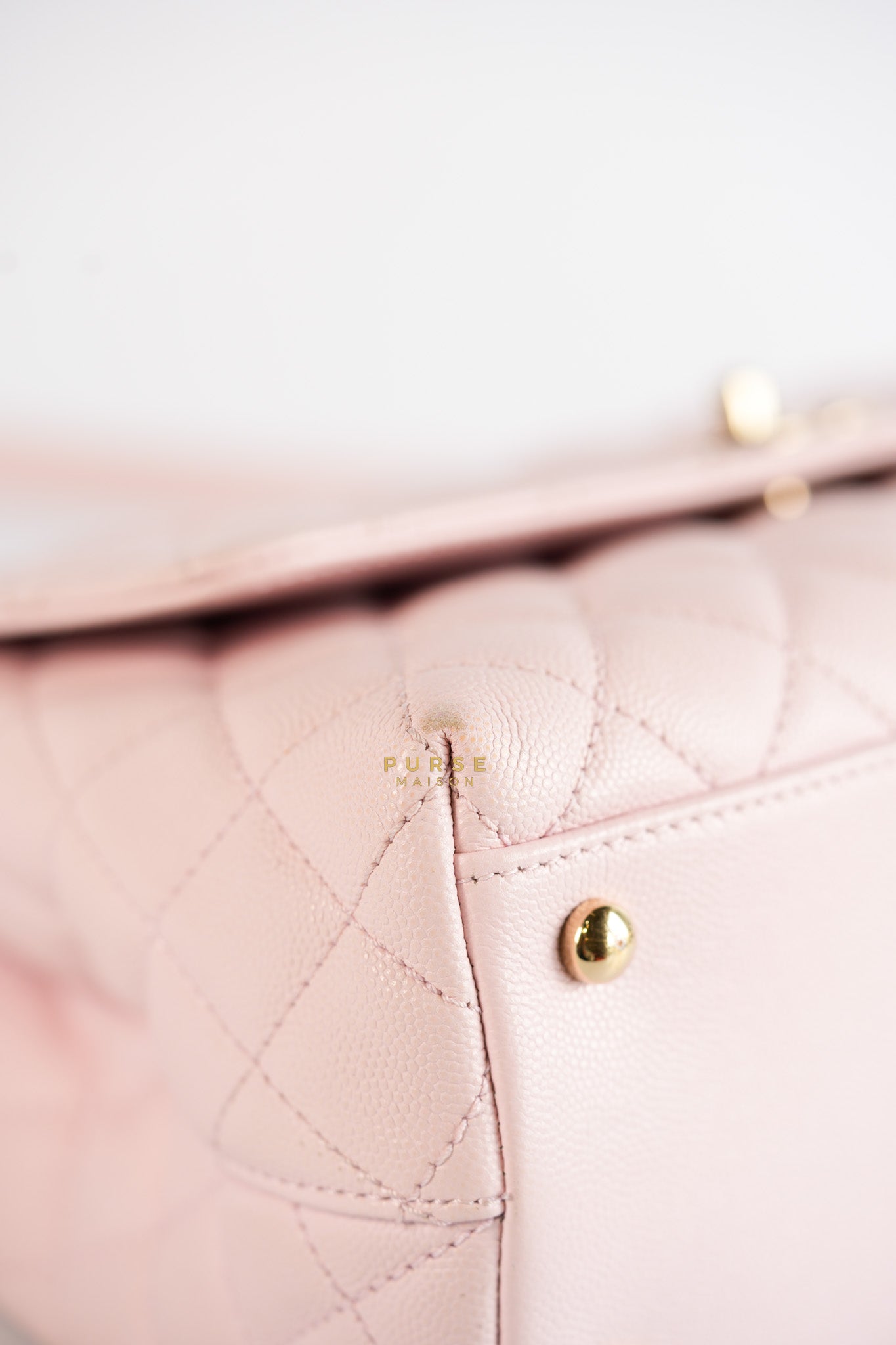 Coco Handle Medium Pink Caviar Leather (Microchip) | Purse Maison Luxury Bags Shop