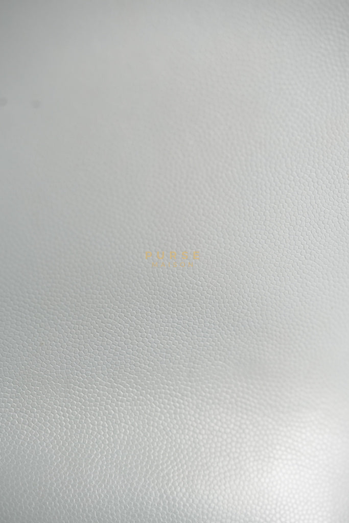 Coco Handle Medium in Tiffany Caviar Leather and Light Gold Hardware (Microchip) | Purse Maison Luxury Bags Shop