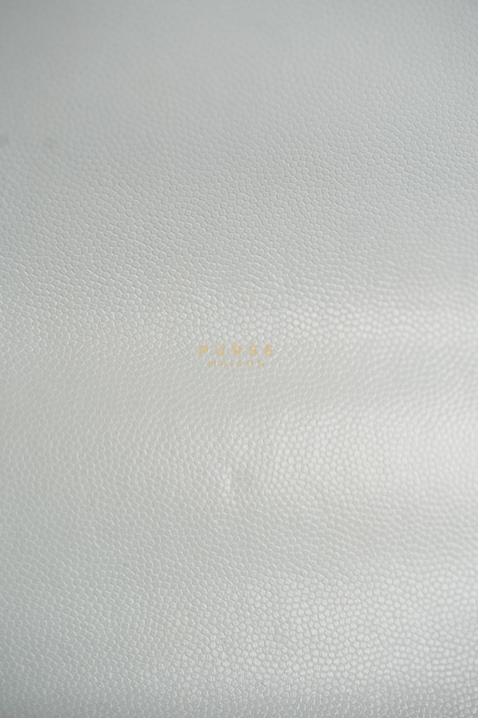 Coco Handle Medium in Tiffany Caviar Leather and Light Gold Hardware (Microchip) | Purse Maison Luxury Bags Shop