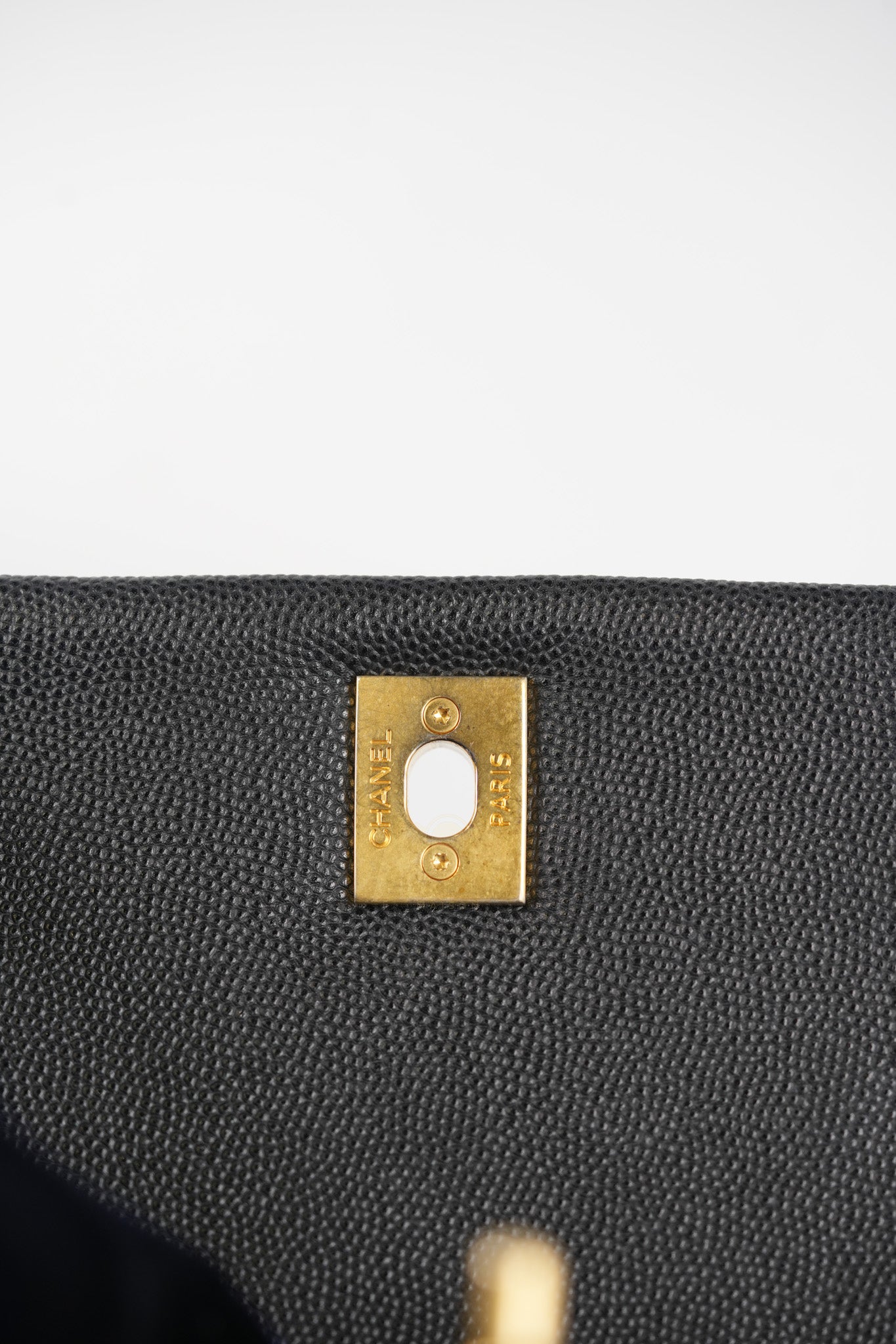 Coco Handle Small Black in Quilted Caviar Leather Lizard Top Handle and Aged Gold Hardware Series 29 | Purse Maison Luxury Bags Shop