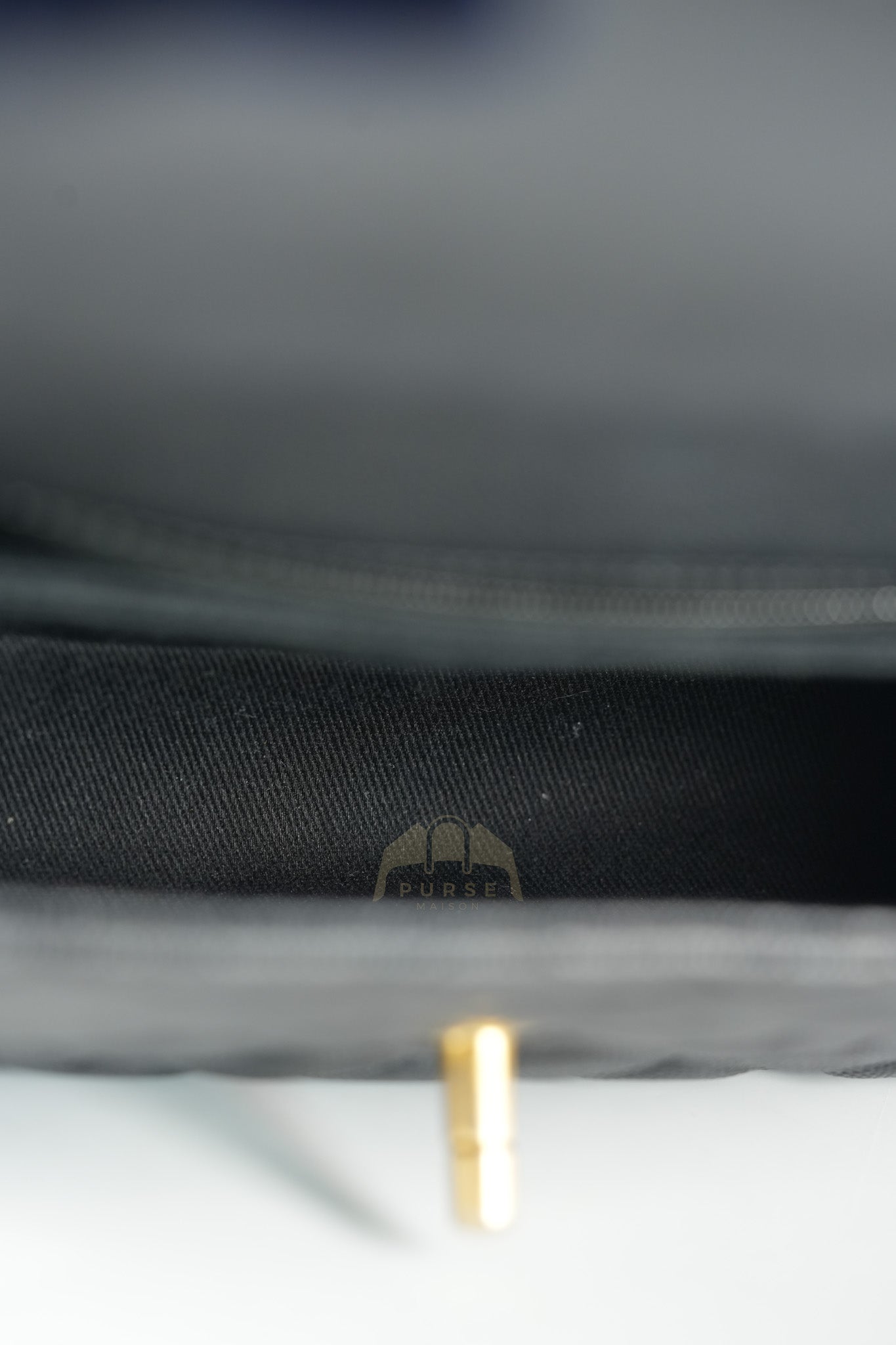 Coco Handle Small Black in Quilted Caviar Leather Lizard Top Handle and Aged Gold Hardware Series 29 | Purse Maison Luxury Bags Shop