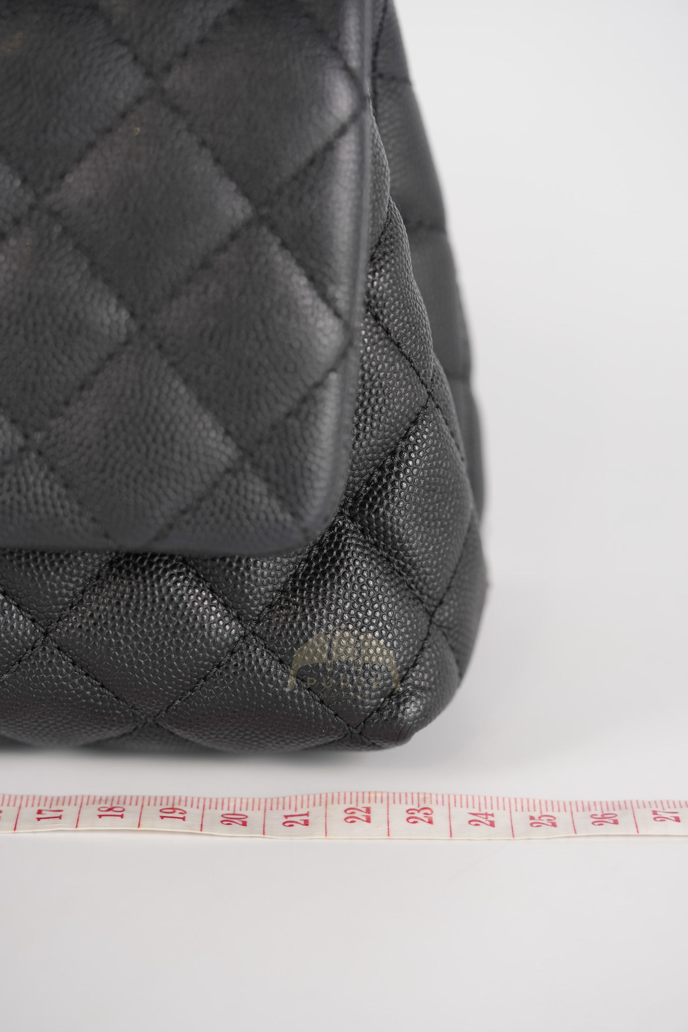 Coco Handle Small Black in Quilted Caviar Leather Lizard Top Handle and Aged Gold Hardware Series 29 | Purse Maison Luxury Bags Shop