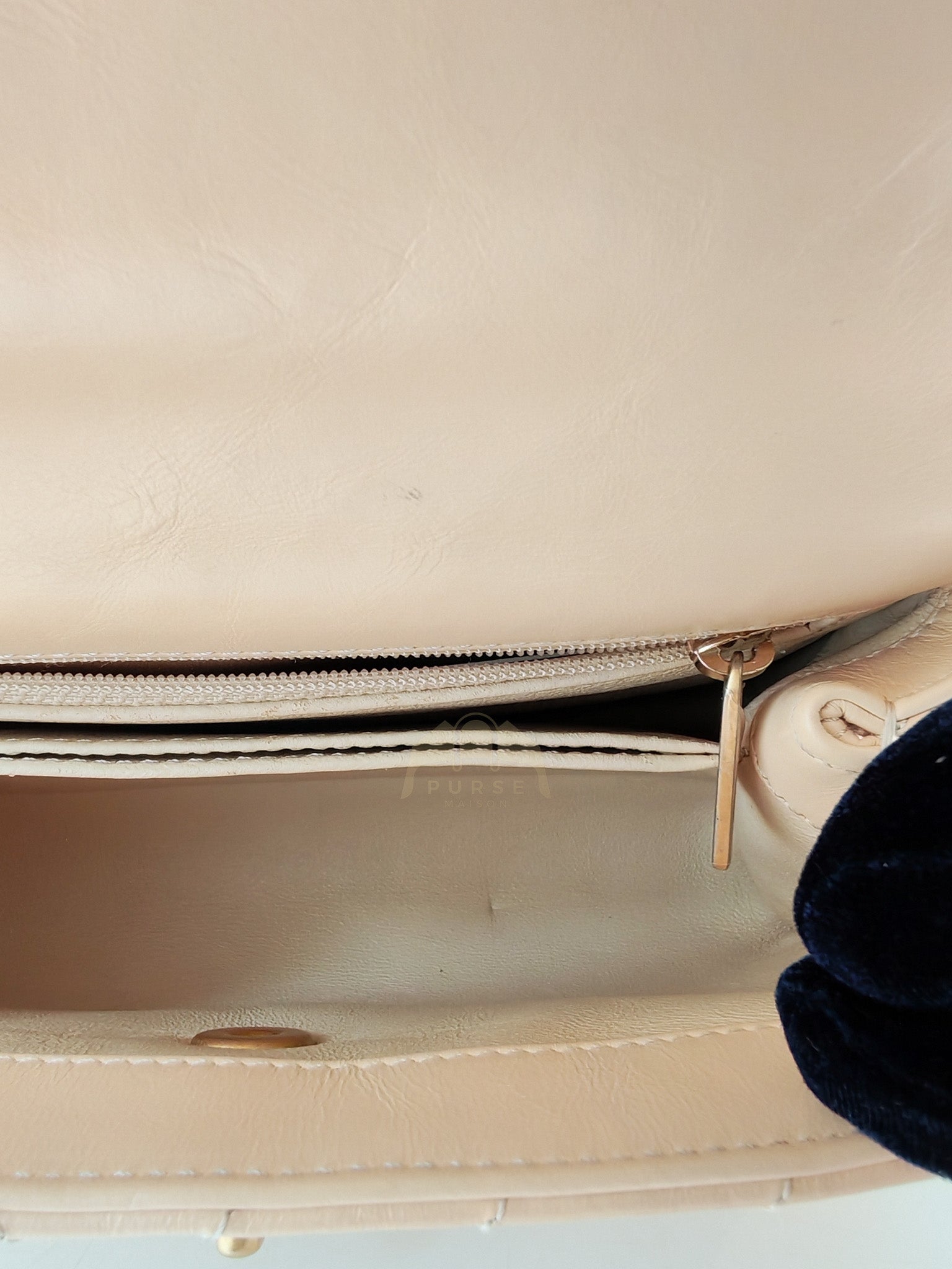 Coco Handle Small in Beige Lizard Embossed Handle & Aged Gold Hardware(Series 25) | Purse Maison Luxury Bags Shop