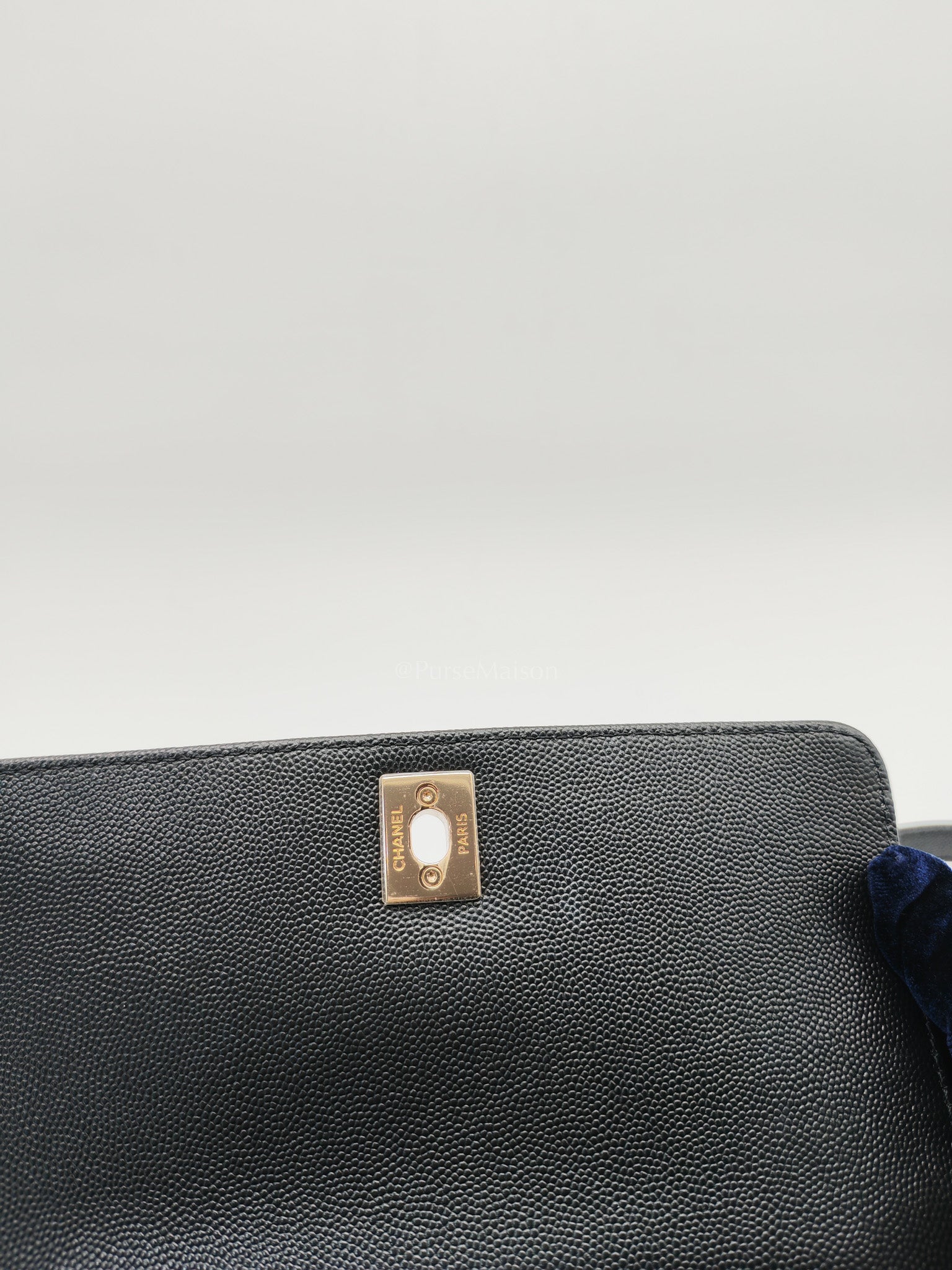 Coco Handle Small in Chevron Caviar Leather and Light Gold Hardware Series 29 | Purse Maison Luxury Bags Shop