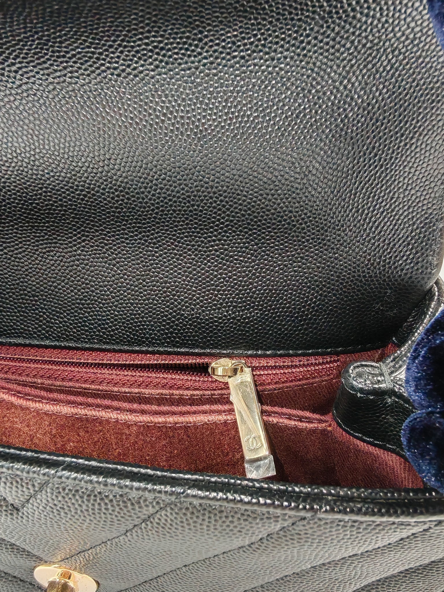 Coco Handle Small in Chevron Caviar Leather and Light Gold Hardware Series 29 | Purse Maison Luxury Bags Shop