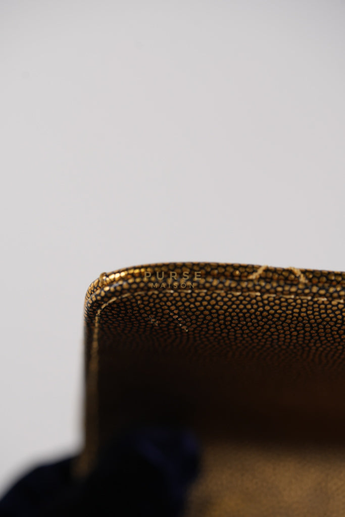 Coco Handle Small in Gold Quilted Caviar Leather and Aged Gold Hardware (Series 28) | Purse Maison Luxury Bags Shop