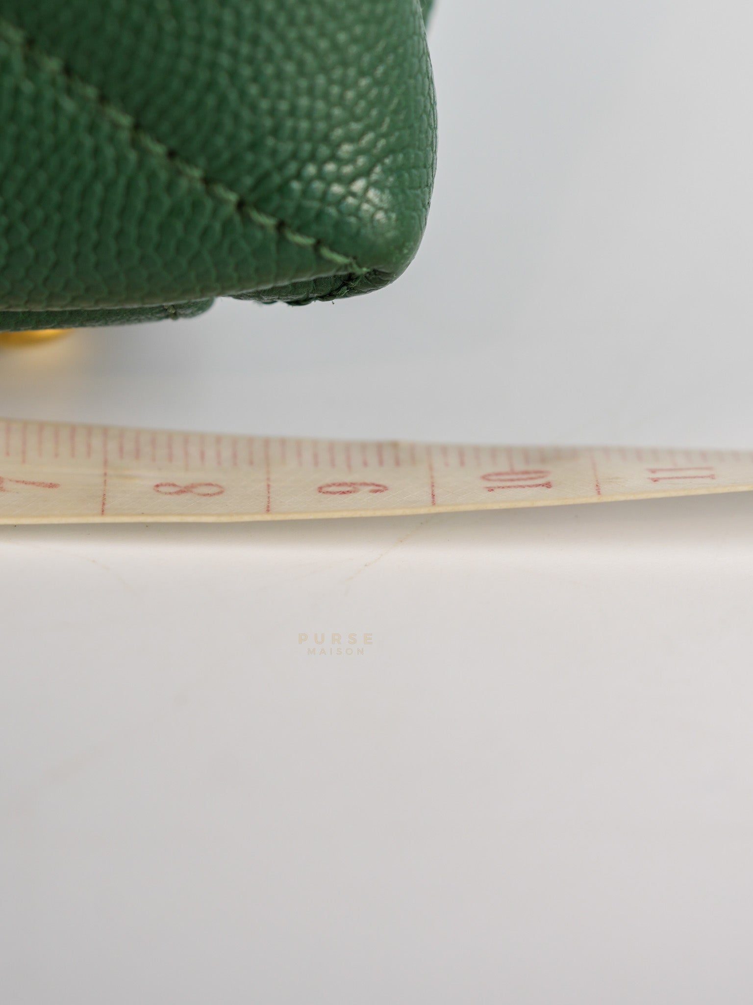 Coco Handle Small in Green Chevron and Aged Gold Hardware Series 26 | Purse Maison Luxury Bags Shop