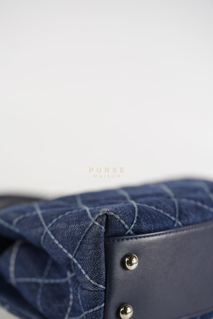 Coco Handle Small in Quilted Denim and Silver Hardware Series 27 | Purse Maison Luxury Bags Shop
