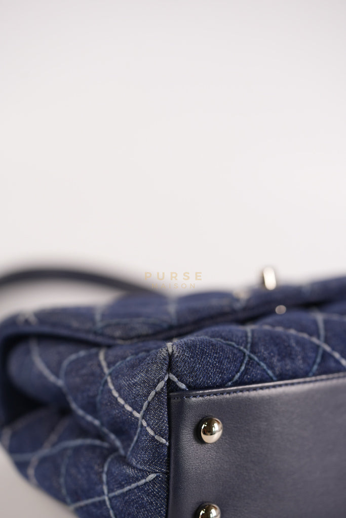 Coco Handle Small in Quilted Denim and Silver Hardware Series 27 | Purse Maison Luxury Bags Shop