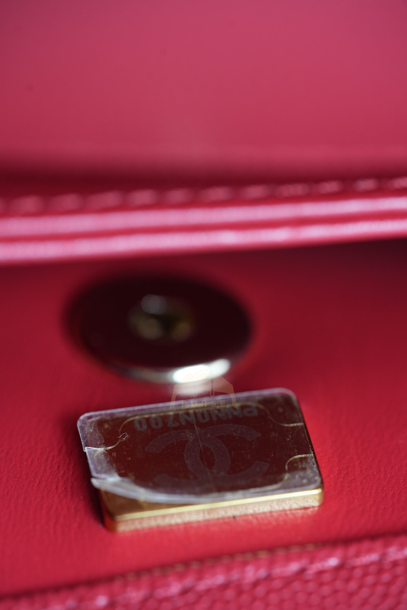 Coco Handle Small in Red Quilted Caviar Leather Lizard Top Handle and Gold Hardware (Microchip) | Purse Maison Luxury Bags Shop