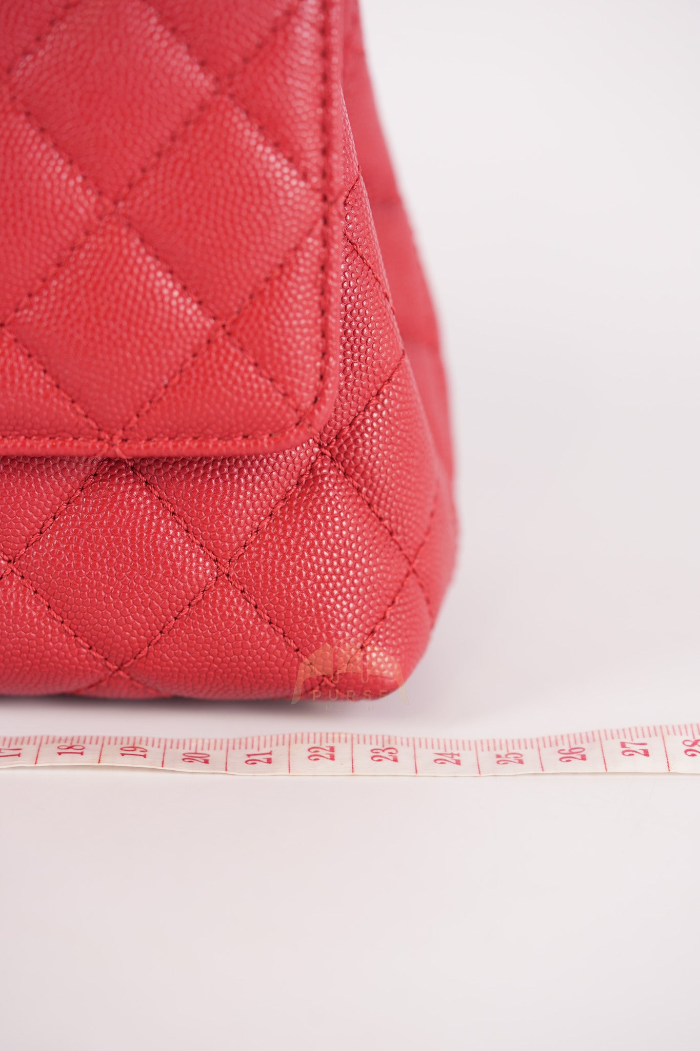 Coco Handle Small in Red Quilted Caviar Leather Lizard Top Handle and Gold Hardware (Microchip) | Purse Maison Luxury Bags Shop