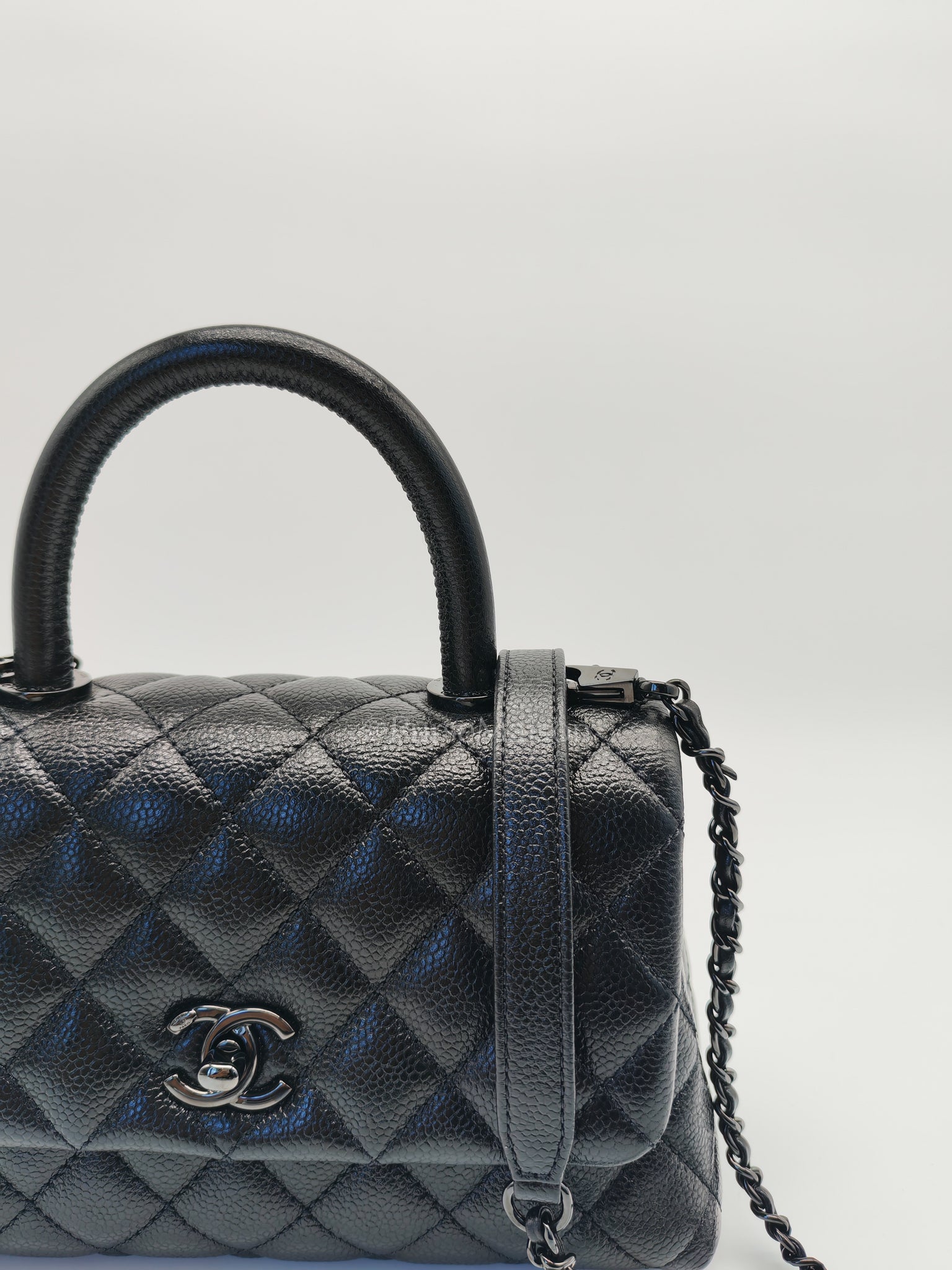 Coco Handle Small So Black in Shiny Caviar Leather Series 30 | Purse Maison Luxury Bags Shop