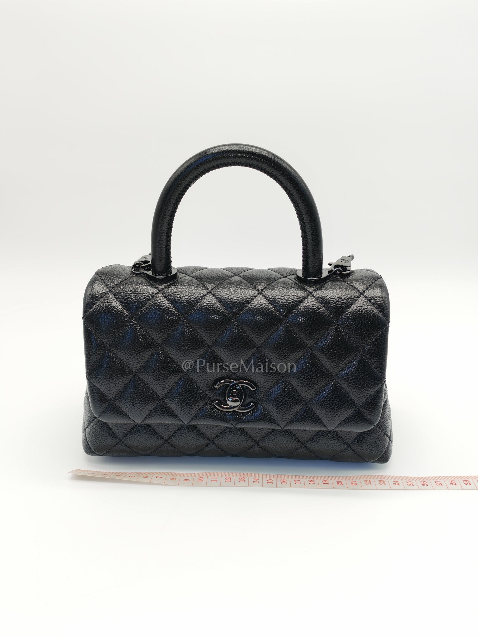 Coco Handle Small So Black in Shiny Caviar Leather Series 30 | Purse Maison Luxury Bags Shop