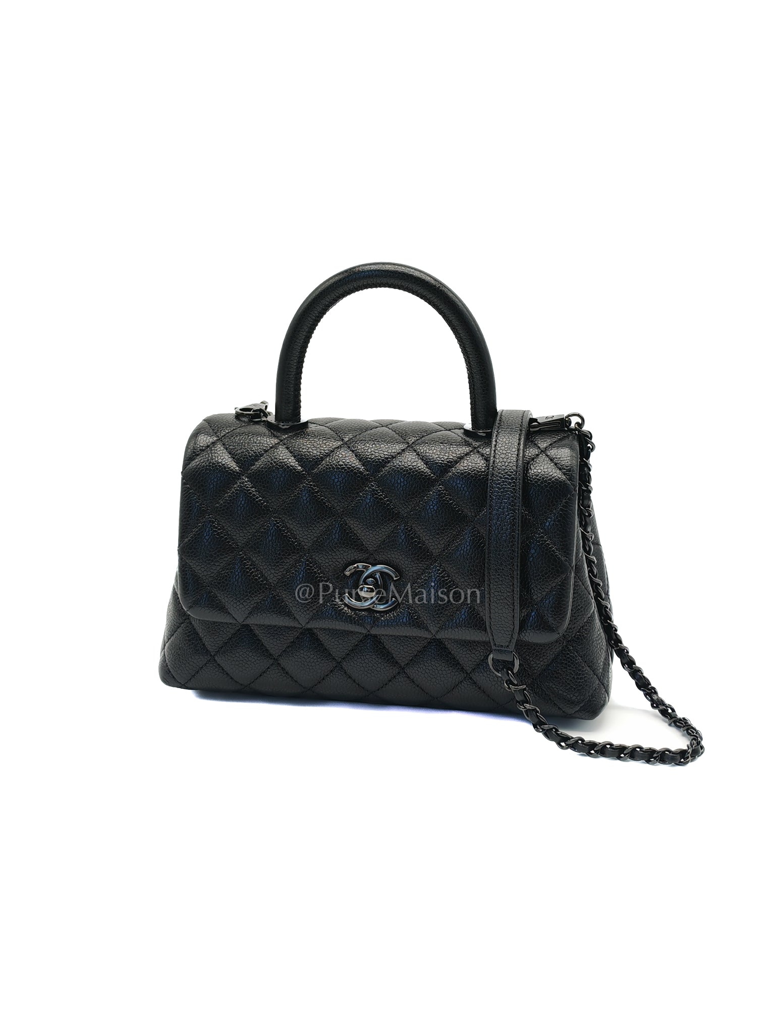 Coco Handle Small So Black in Shiny Caviar Leather Series 30 | Purse Maison Luxury Bags Shop