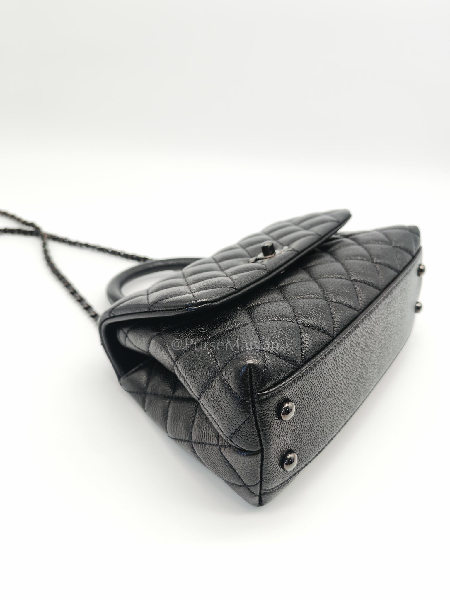 Coco Handle Small So Black in Shiny Caviar Leather Series 30 | Purse Maison Luxury Bags Shop