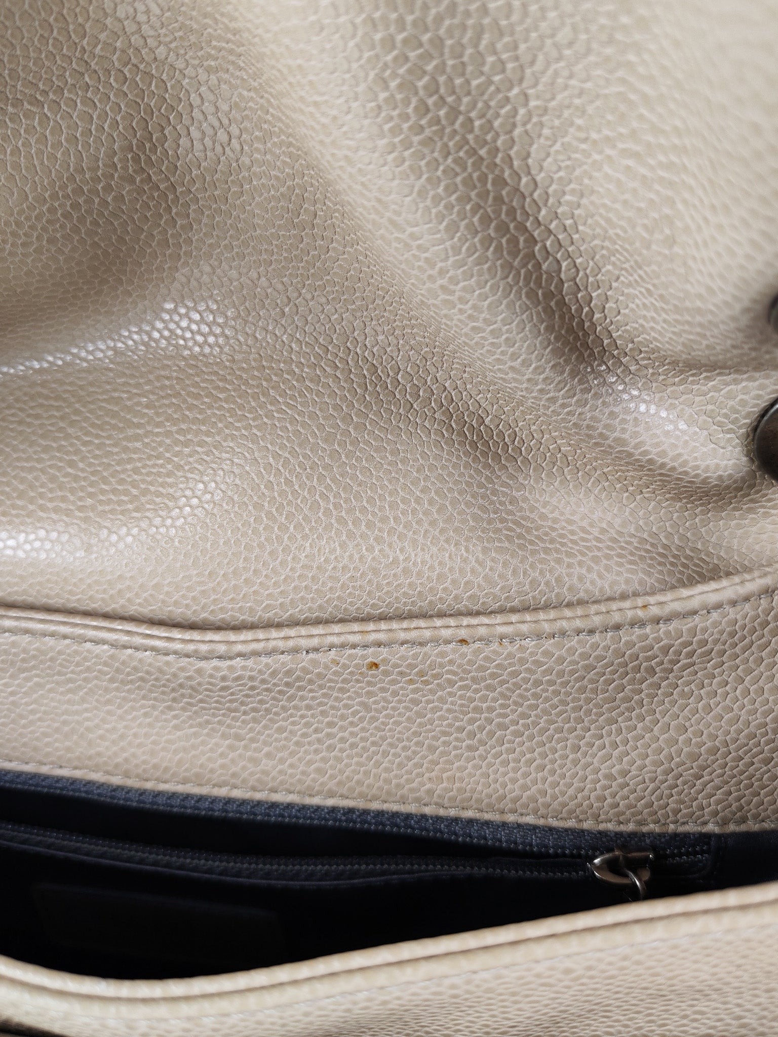 Coco Rider Flap Bag Light Beige Caviar Leather and Ruthenium Hardware Series 13 | Purse Maison Luxury Bags Shop