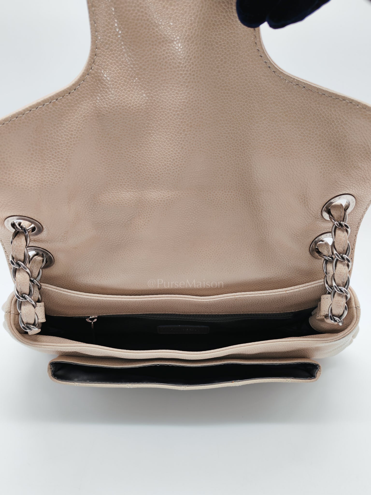 Coco Rider Flap Bag Light Beige Caviar Leather and Ruthenium Hardware Series 13 | Purse Maison Luxury Bags Shop