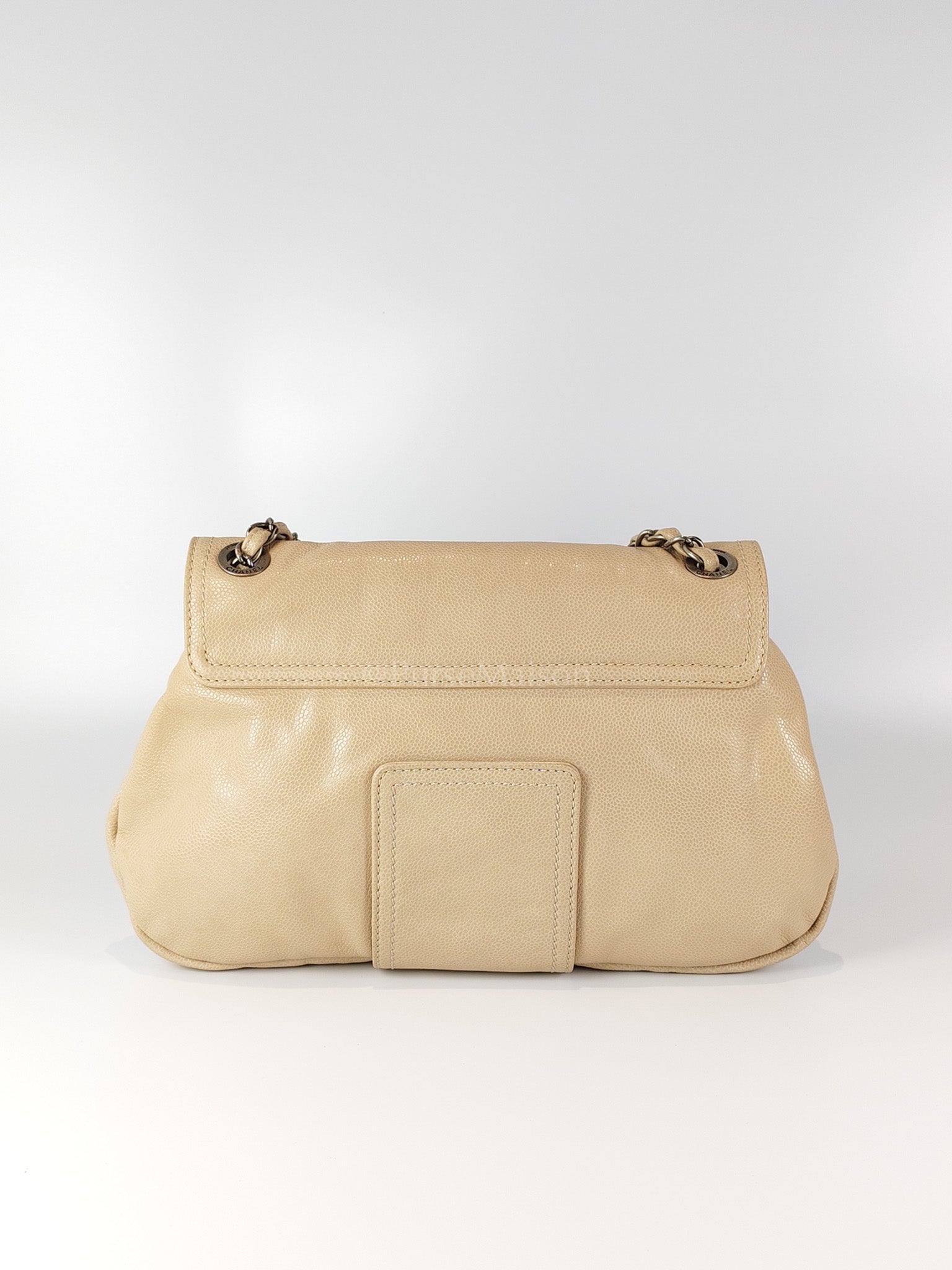 Coco Rider Flap Bag Light Beige Caviar Leather and Ruthenium Hardware Series 13 | Purse Maison Luxury Bags Shop