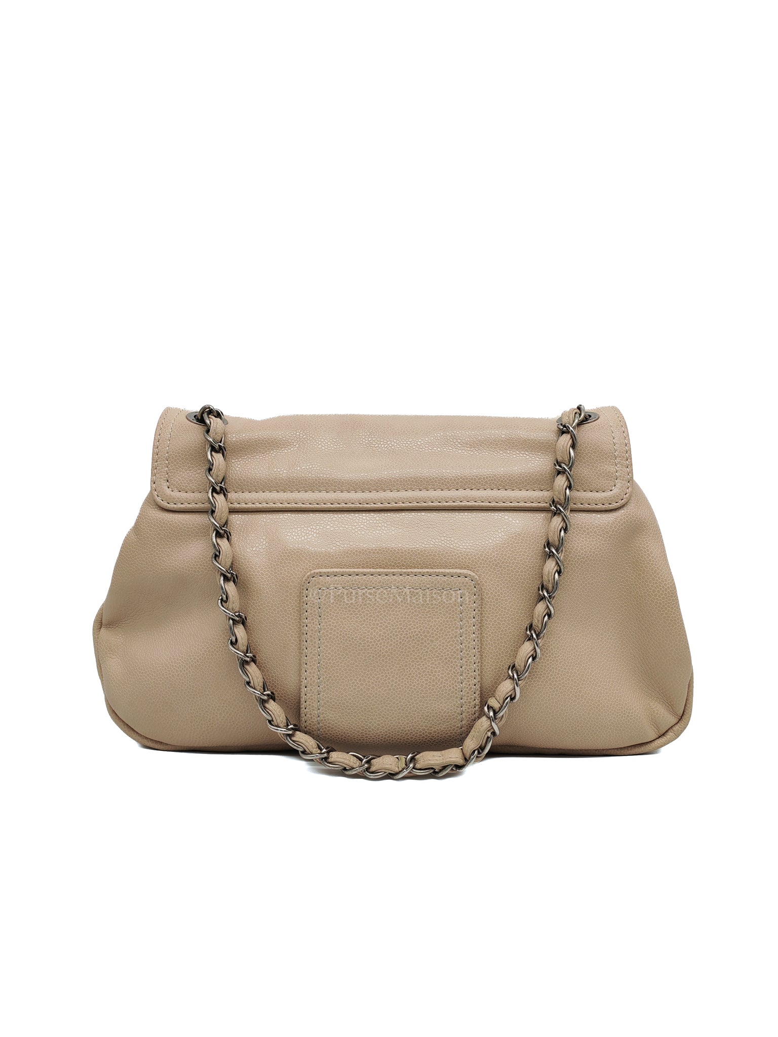 Coco Rider Flap Bag Light Beige Caviar Leather and Ruthenium Hardware Series 13 | Purse Maison Luxury Bags Shop