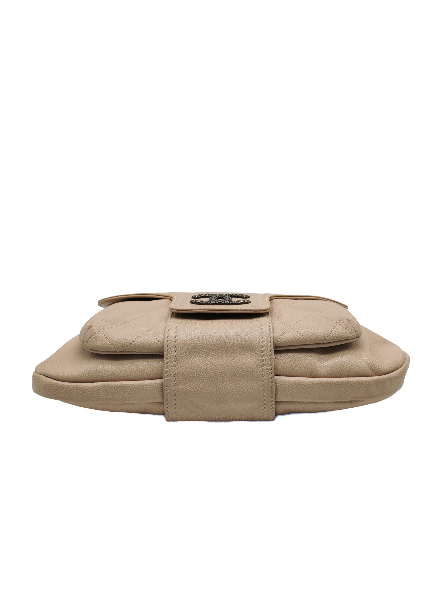Coco Rider Flap Bag Light Beige Caviar Leather and Ruthenium Hardware Series 13 | Purse Maison Luxury Bags Shop