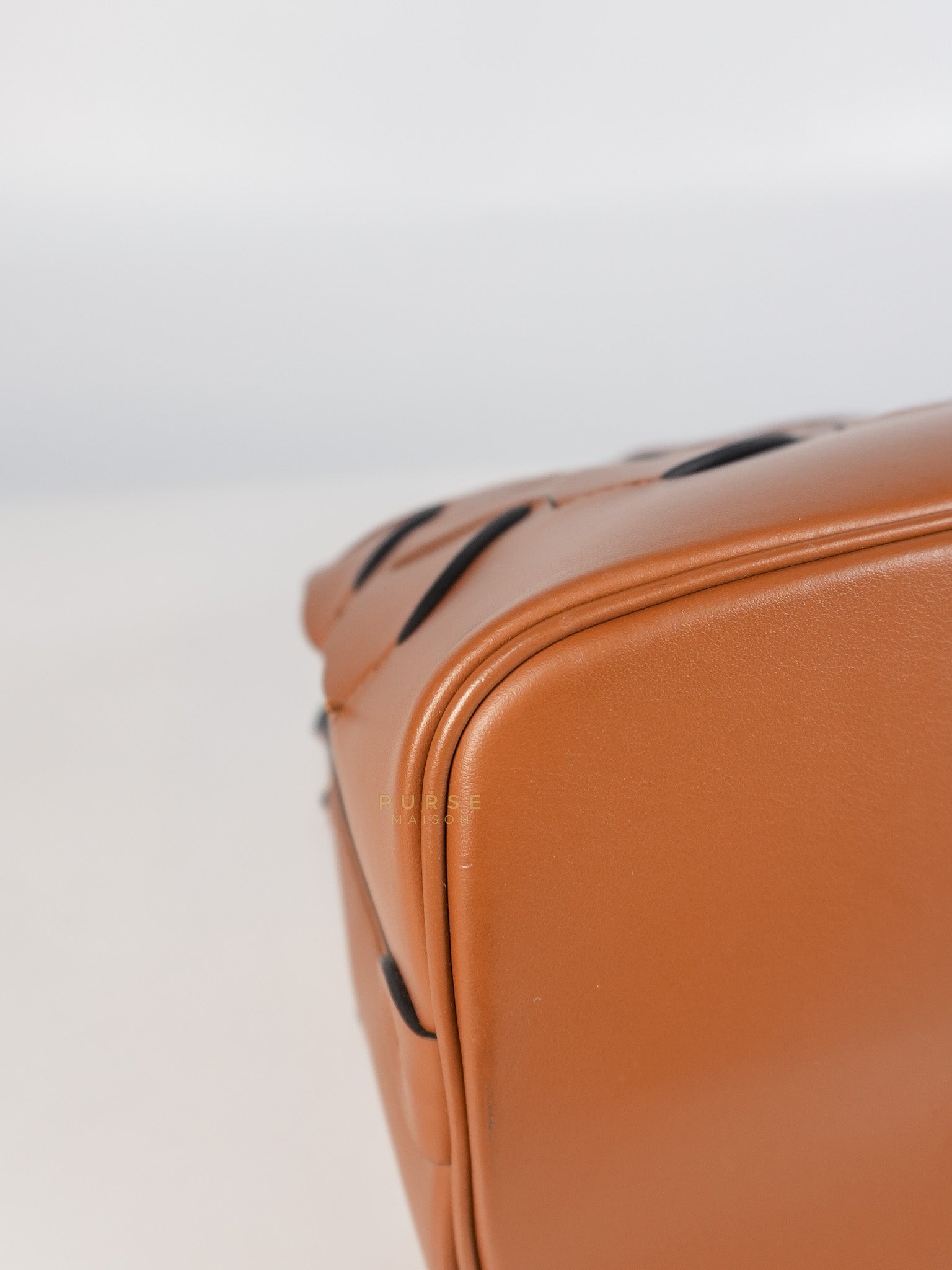 Cognac Borsa A Mano in Pelle Vitello Intreccio Shoulder Bag | Purse Maison Luxury Bags Shop