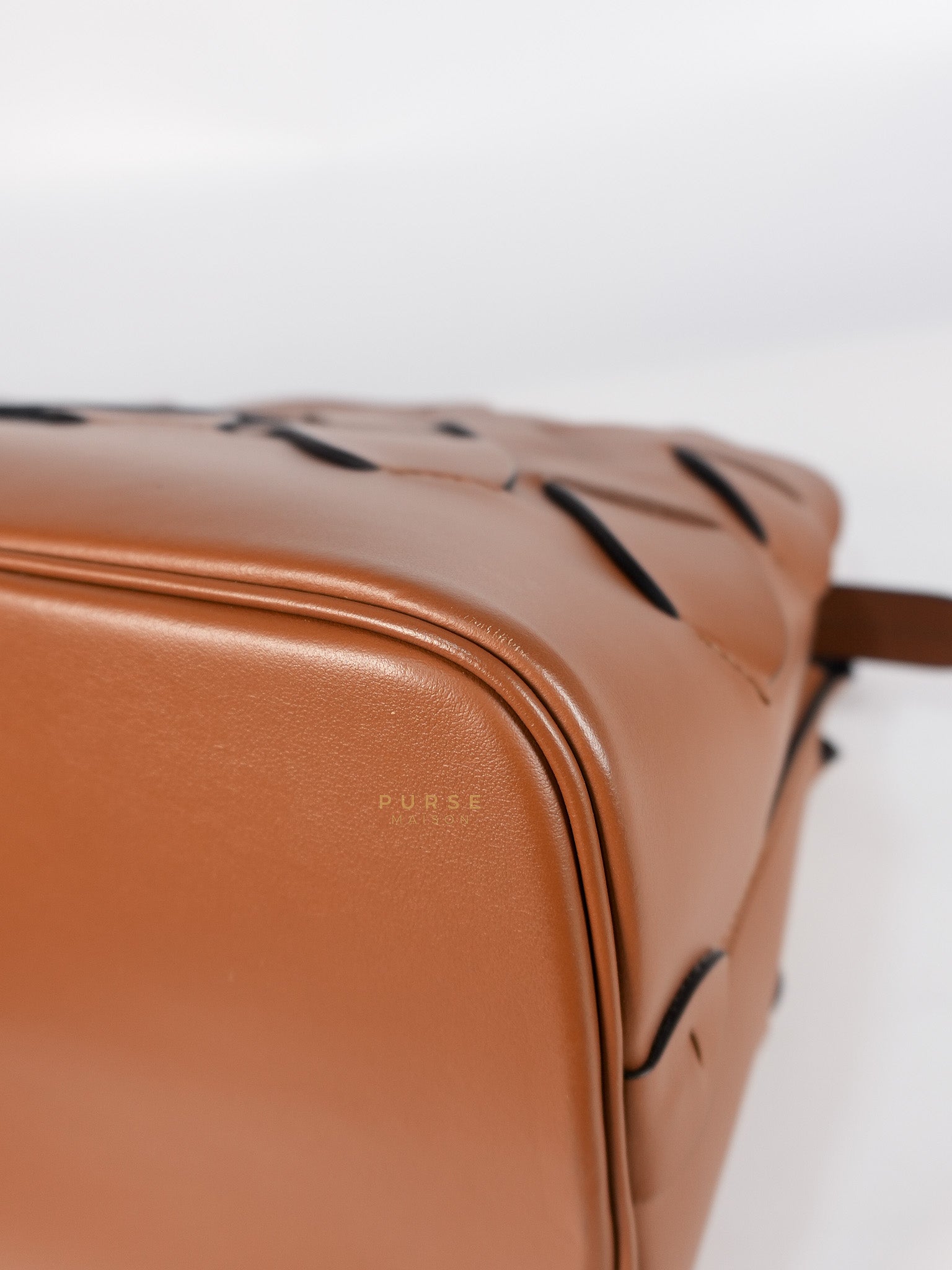 Cognac Borsa A Mano in Pelle Vitello Intreccio Shoulder Bag | Purse Maison Luxury Bags Shop