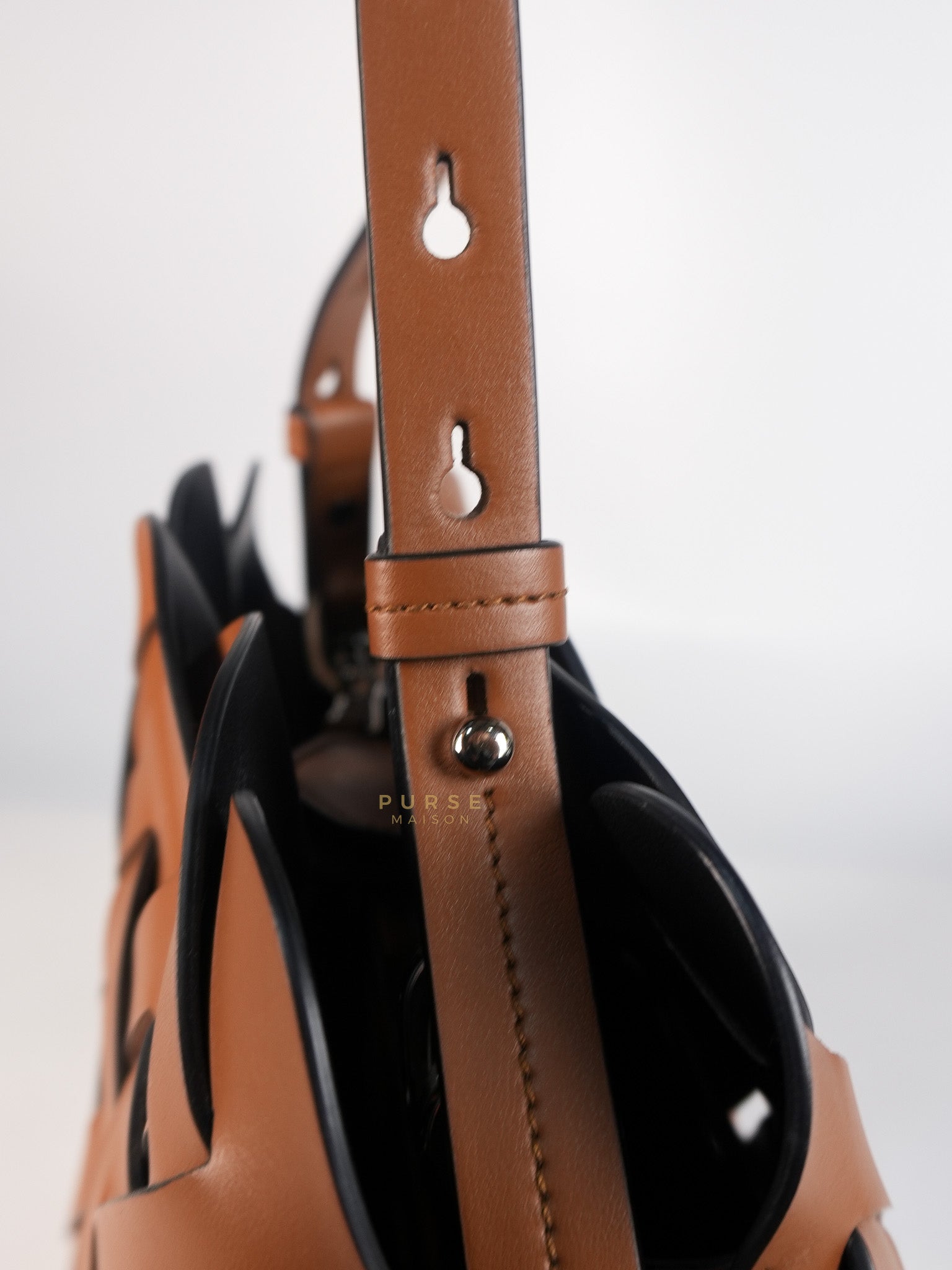 Cognac Borsa A Mano in Pelle Vitello Intreccio Shoulder Bag | Purse Maison Luxury Bags Shop