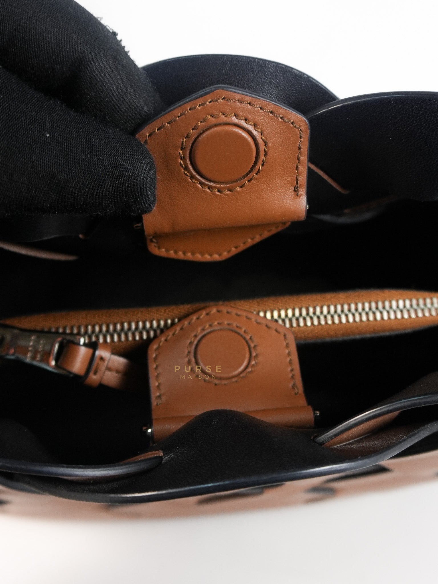 Cognac Borsa A Mano in Pelle Vitello Intreccio Shoulder Bag | Purse Maison Luxury Bags Shop