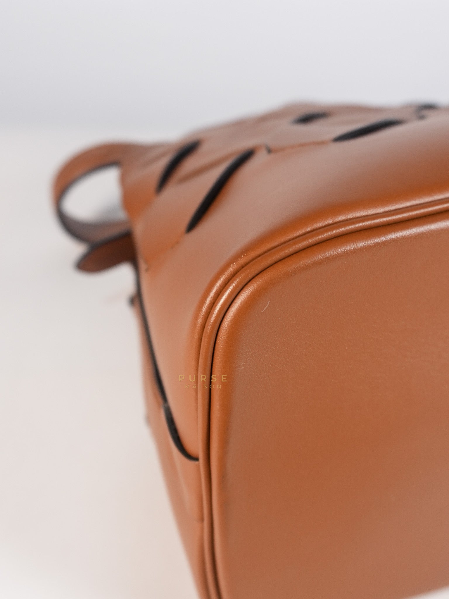 Cognac Borsa A Mano in Pelle Vitello Intreccio Shoulder Bag | Purse Maison Luxury Bags Shop