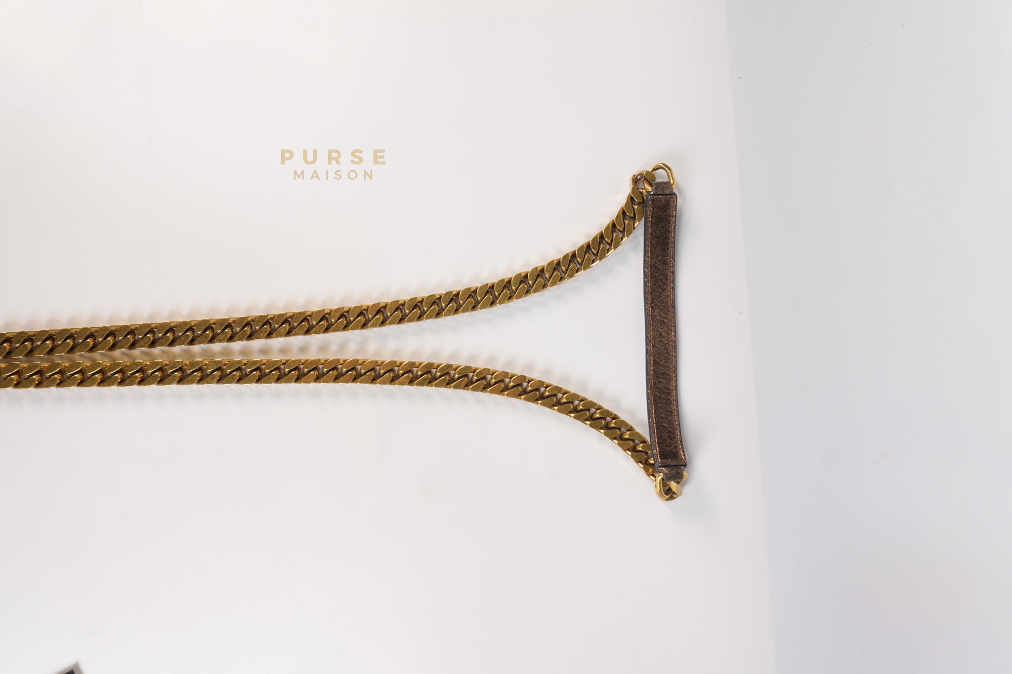 College Metallic Calfskin Matelasse Chevron Monogram Chain Bag | Purse Maison Luxury Bags Shop