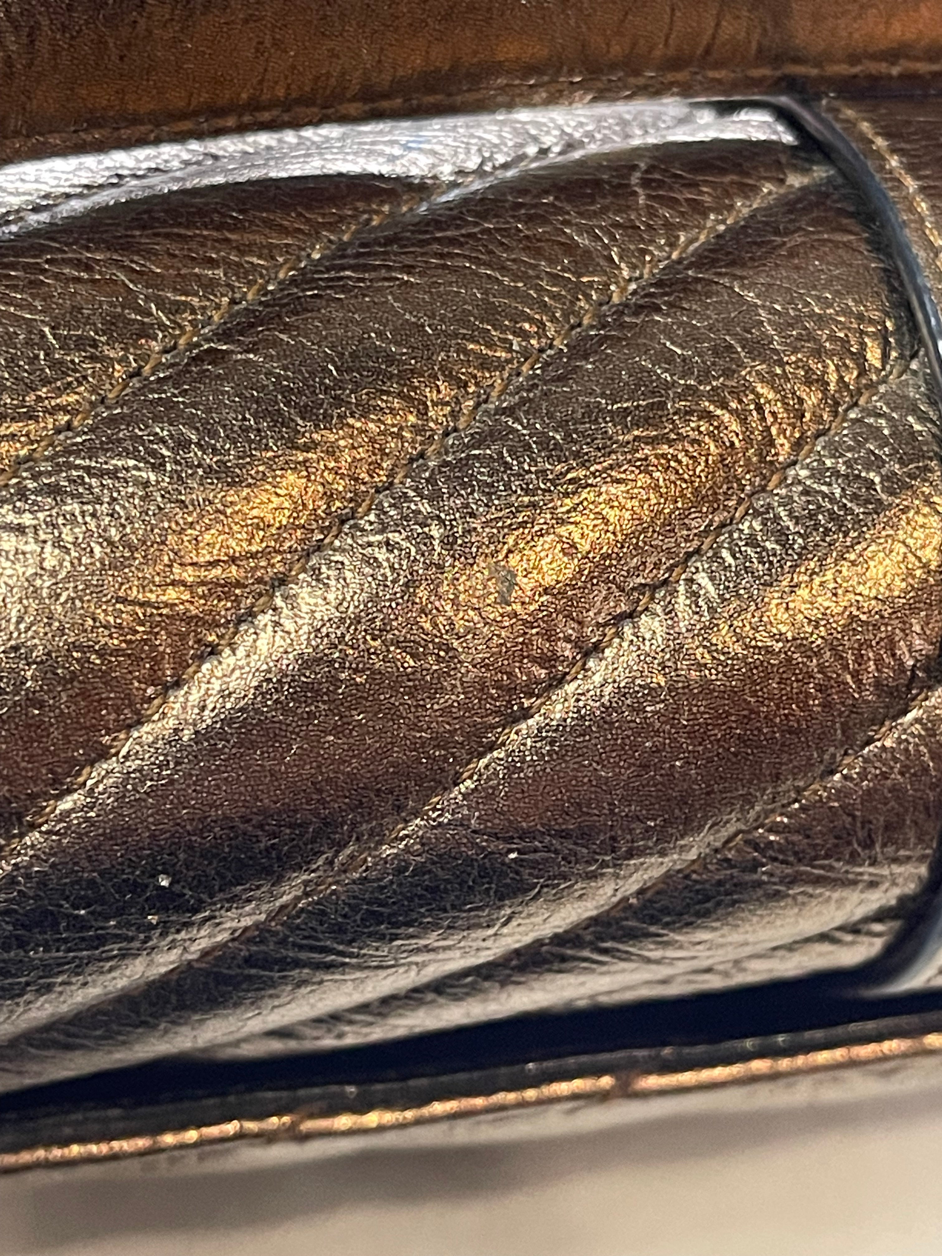 College Metallic Calfskin Matelasse Chevron Monogram Chain Bag | Purse Maison Luxury Bags Shop