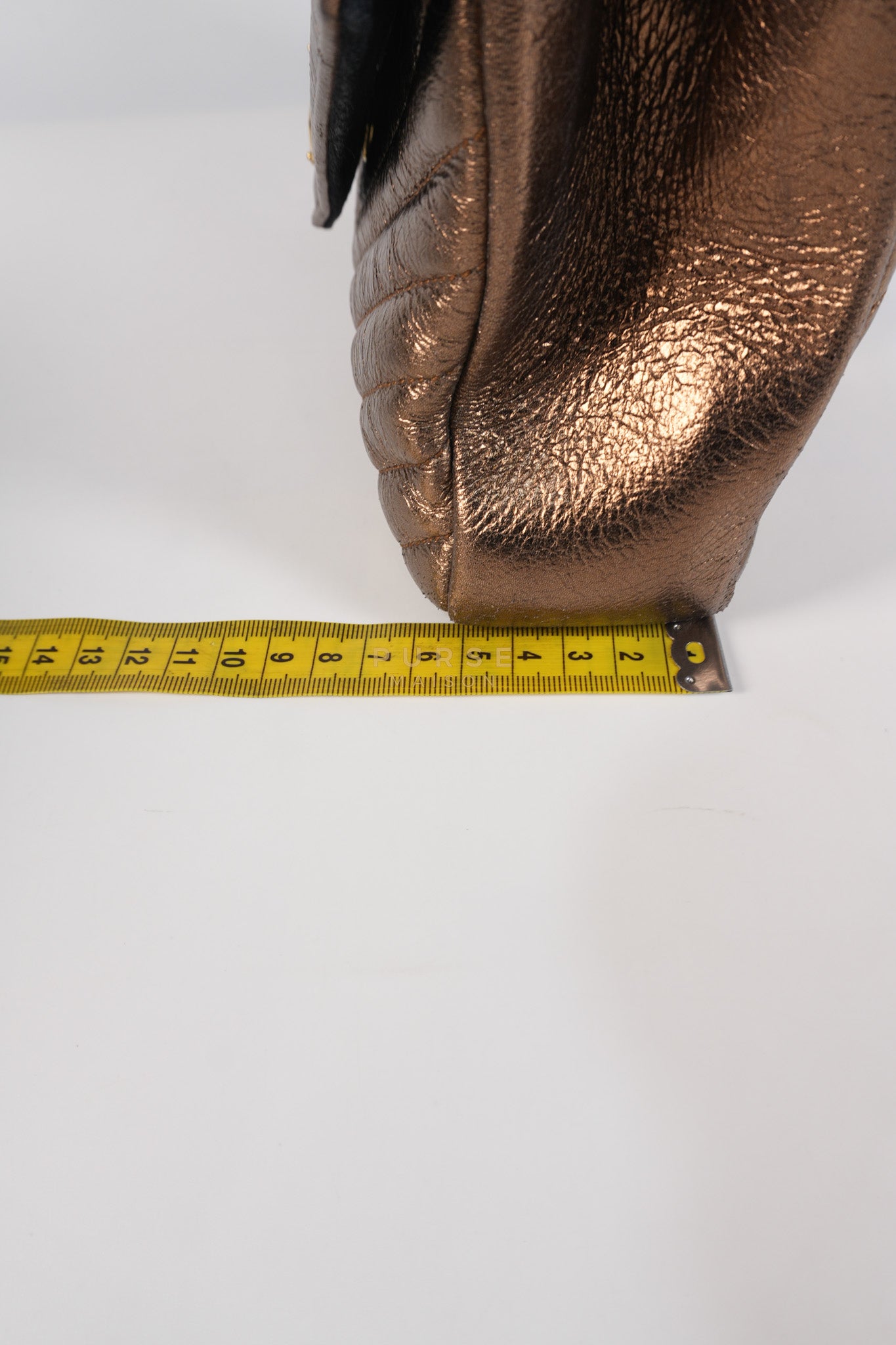 College Metallic Calfskin Matelasse Chevron Monogram Chain Bag | Purse Maison Luxury Bags Shop