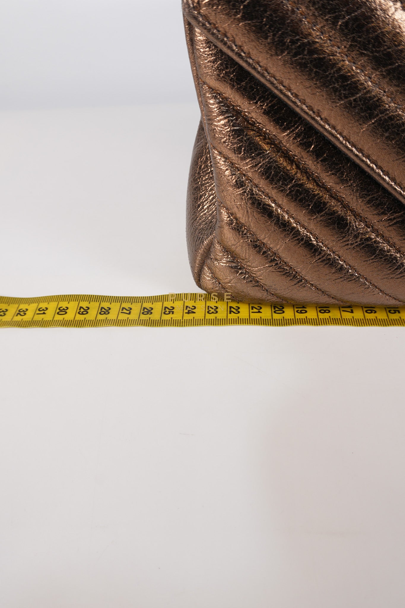 College Metallic Calfskin Matelasse Chevron Monogram Chain Bag | Purse Maison Luxury Bags Shop