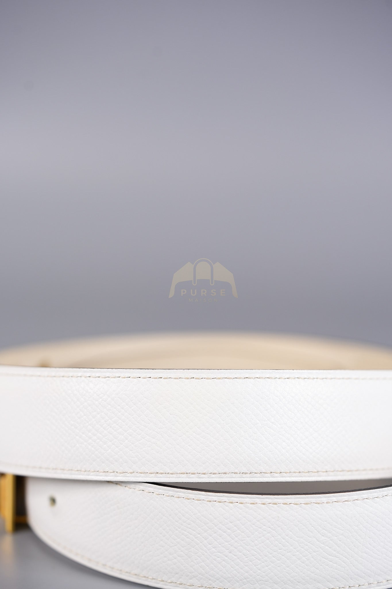 Collier de Chien CDC Belt Two-tone Epsom/Swift Gold Hardware Stamp Square R (2014) Size 80 | Purse Maison Luxury Bags Shop