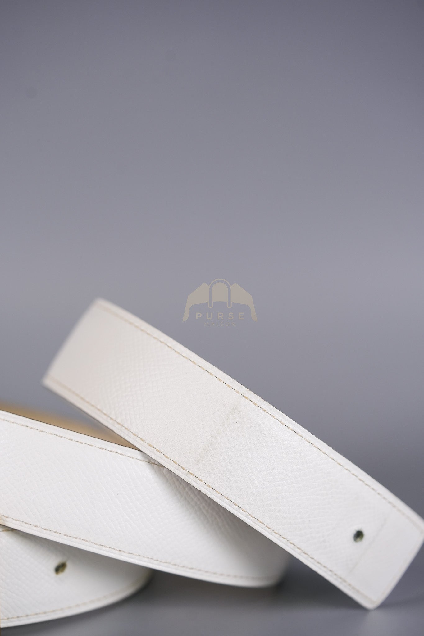 Collier de Chien CDC Belt Two-tone Epsom/Swift Gold Hardware Stamp Square R (2014) Size 80 | Purse Maison Luxury Bags Shop