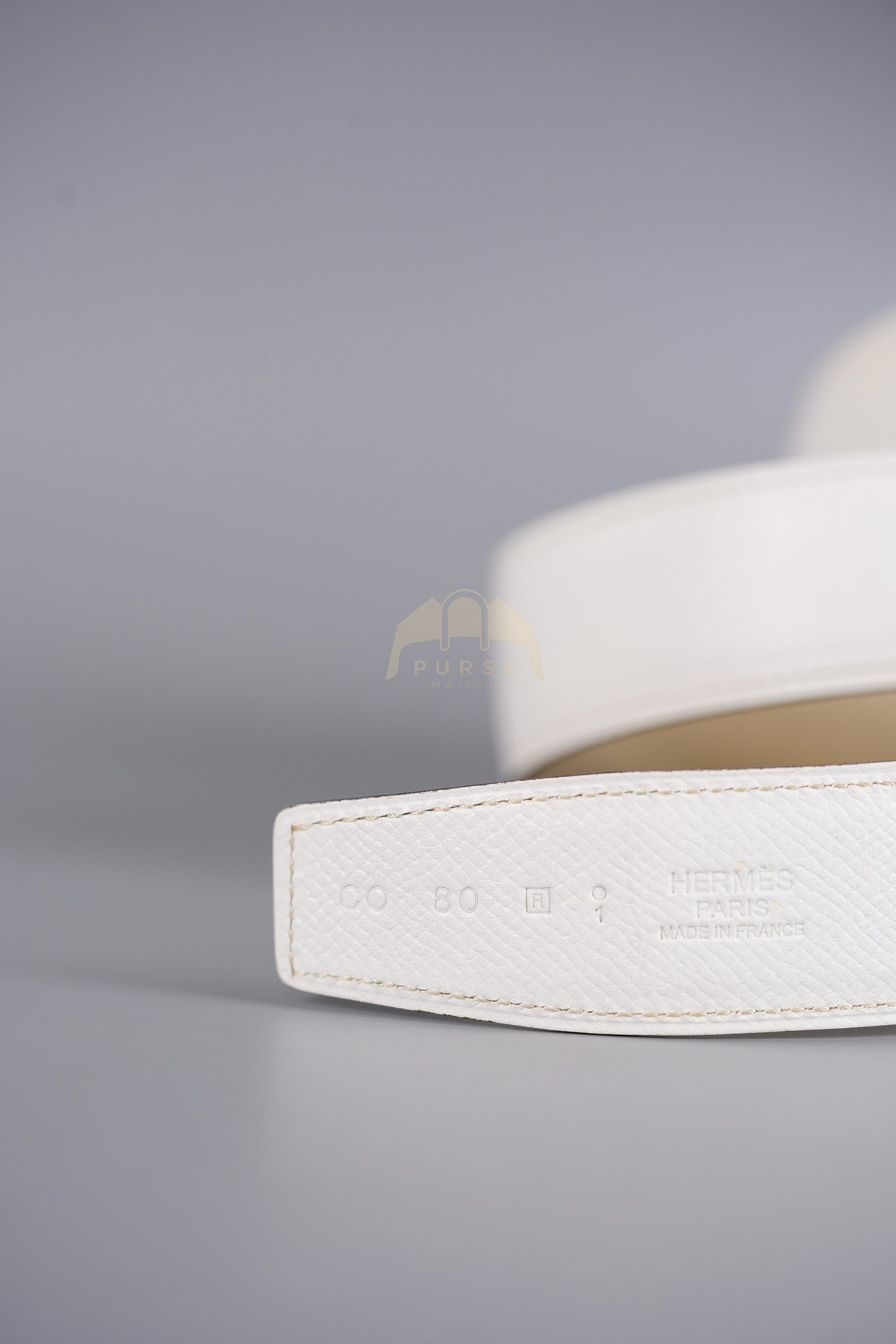 Collier de Chien CDC Belt Two-tone Epsom/Swift Gold Hardware Stamp Square R (2014) Size 80 | Purse Maison Luxury Bags Shop