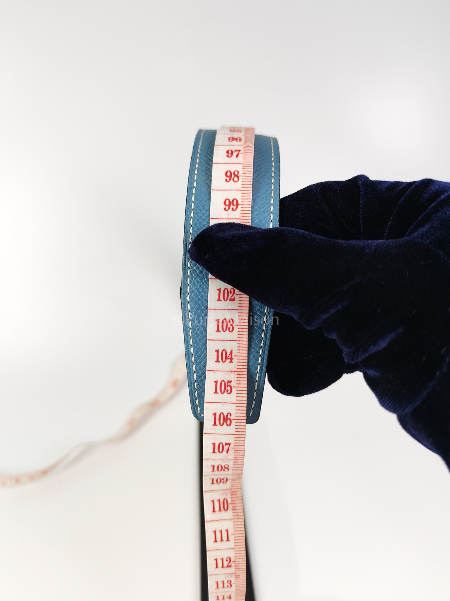 Collier de Chien (CDG) Belt In Blue Jean/Noir and Palladium Hardware Reversible Belt Size 90 Stamp T (2015) | Purse Maison Luxury Bags Shop