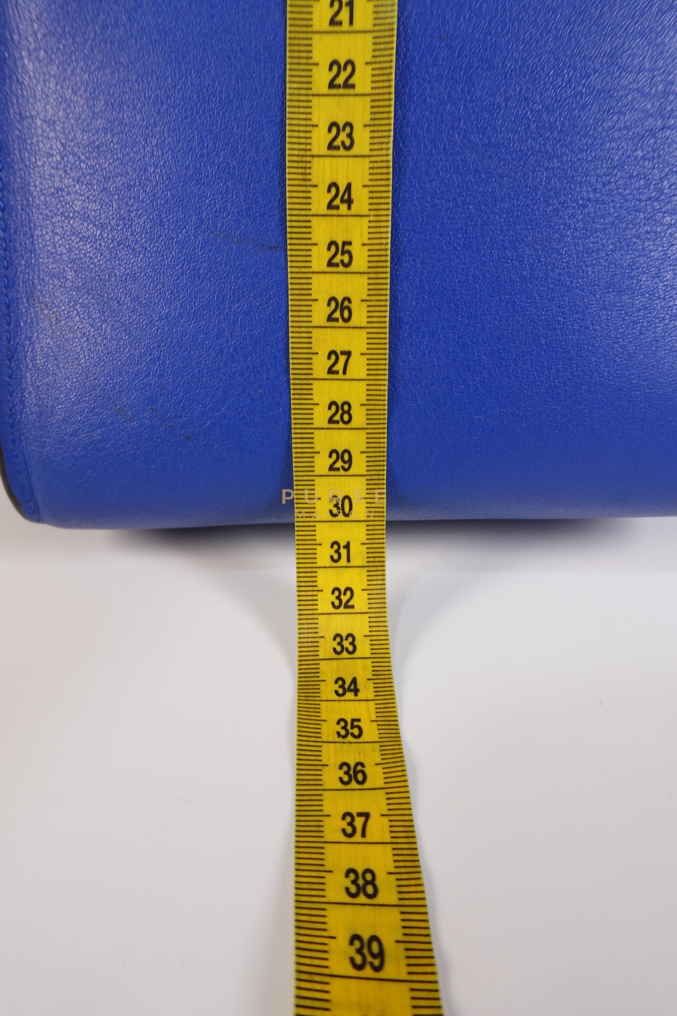 Compact Hammock Bag Large in Blue Calfskin Leather Gold Hardware | Purse Maison Luxury Bags Shop