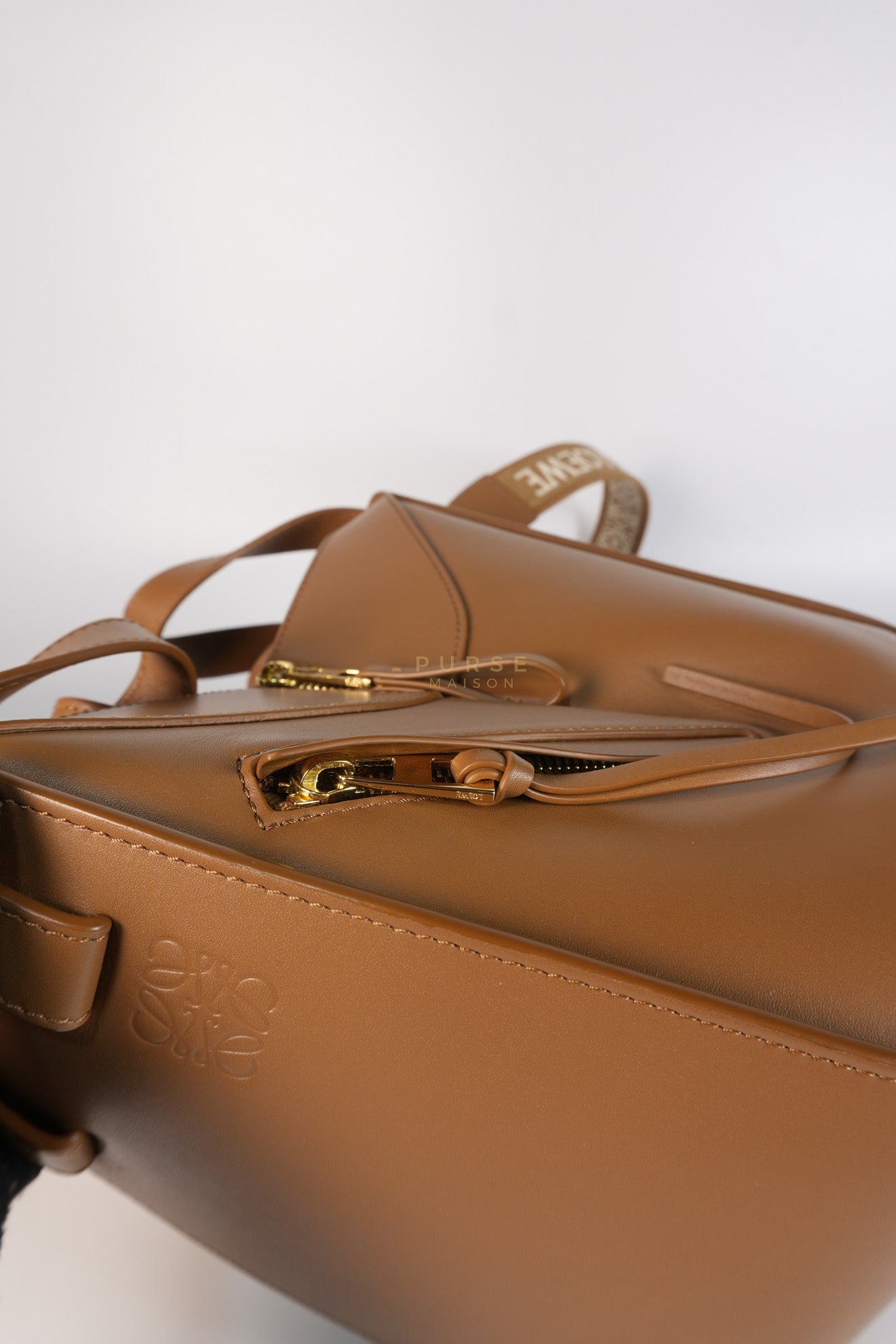 Compact Hammock in Tan Satin Calfskin Leather Shoulder Bag | Purse Maison Luxury Bags Shop